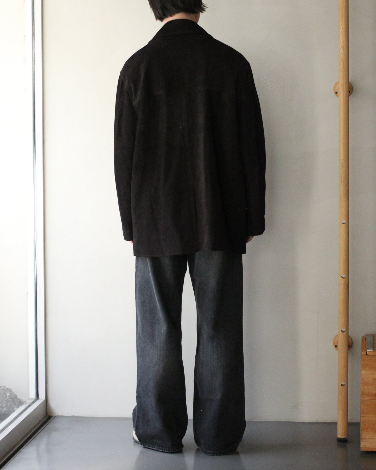 ssstein/COW SUEDE CAR JACKET" DARK BROWN"
