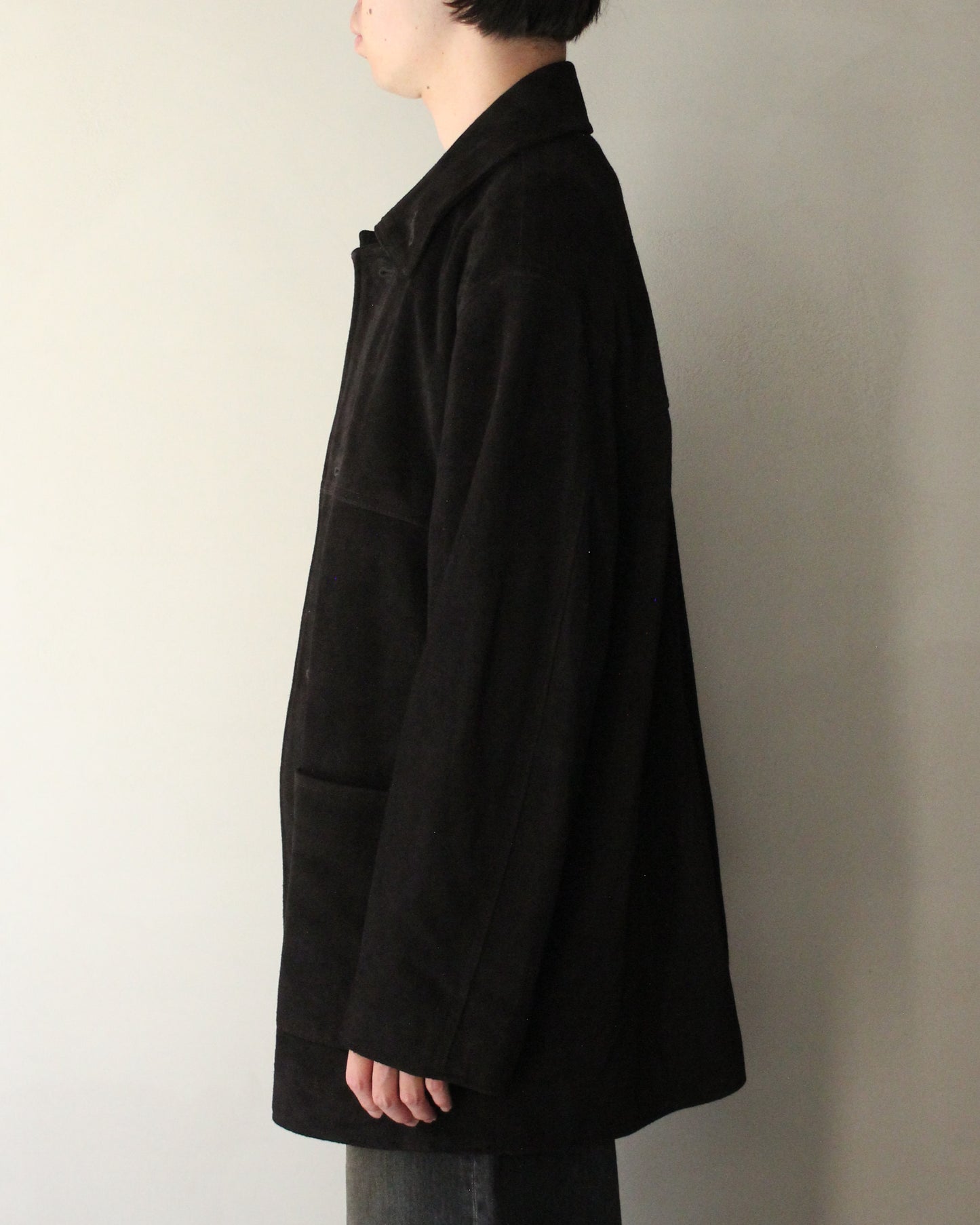 ssstein/COW SUEDE CAR JACKET" DARK BROWN"