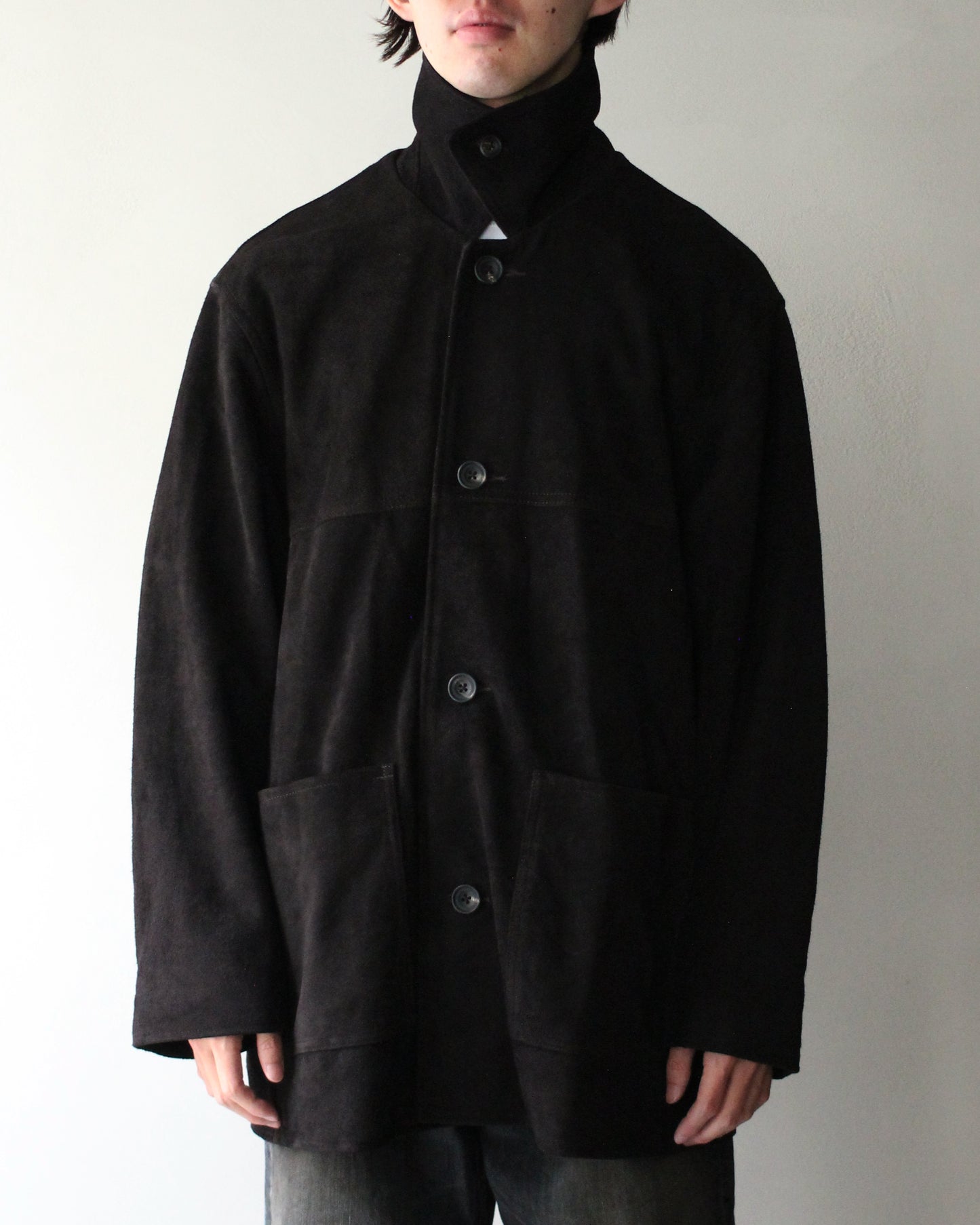 ssstein/COW SUEDE CAR JACKET" DARK BROWN"