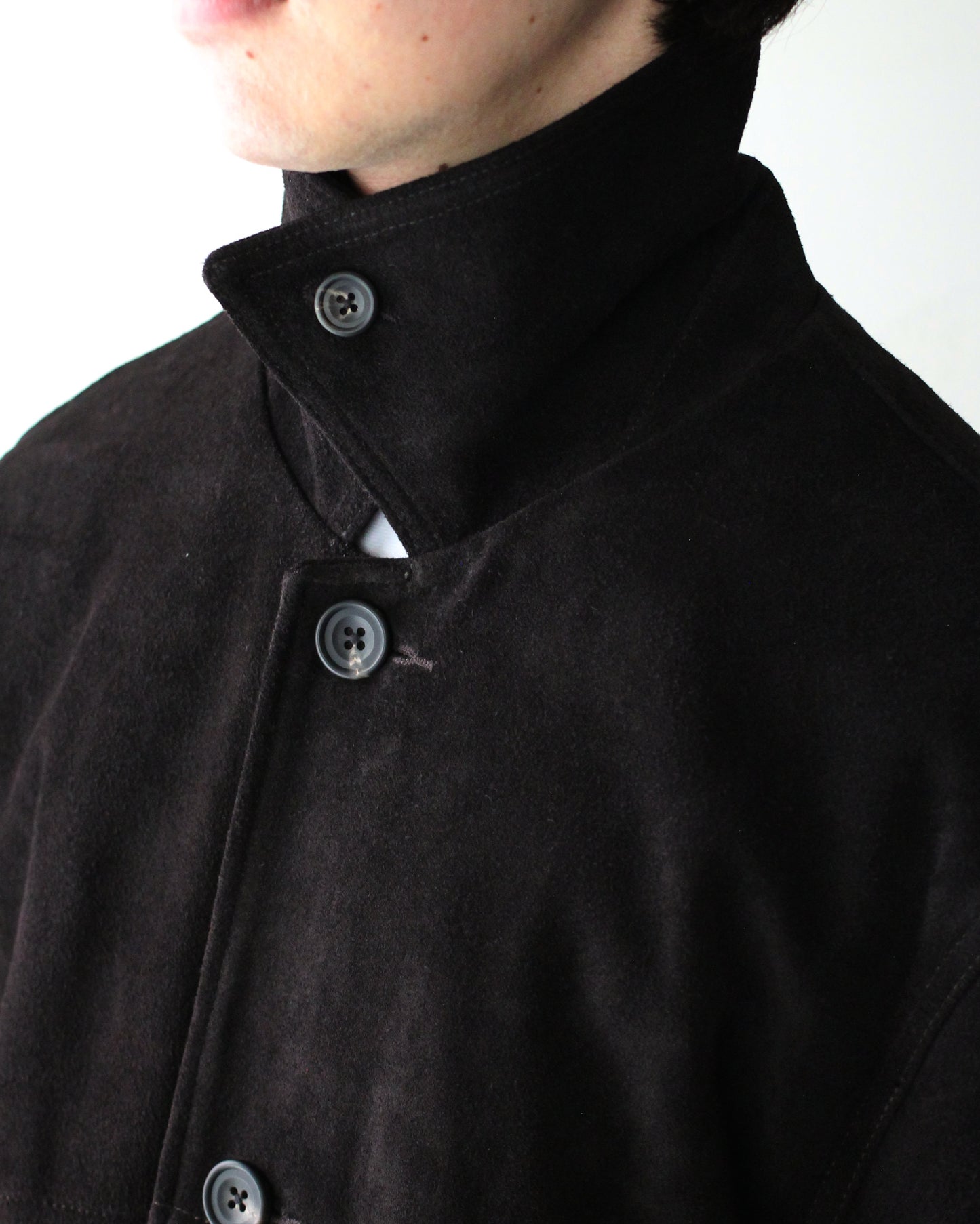 ssstein/COW SUEDE CAR JACKET" DARK BROWN"