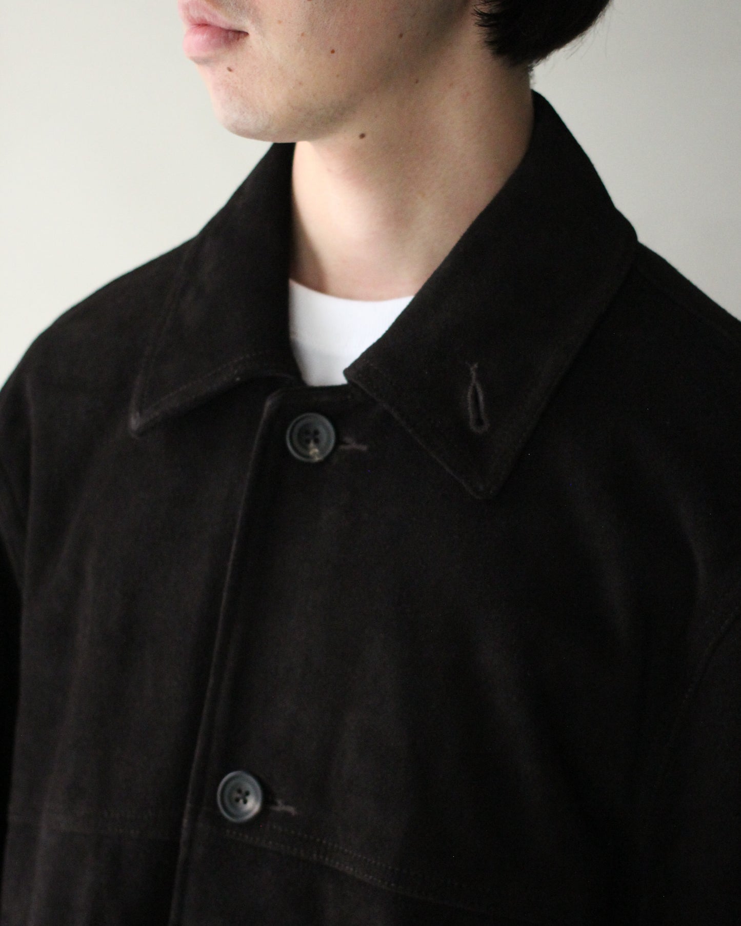 ssstein/COW SUEDE CAR JACKET" DARK BROWN"