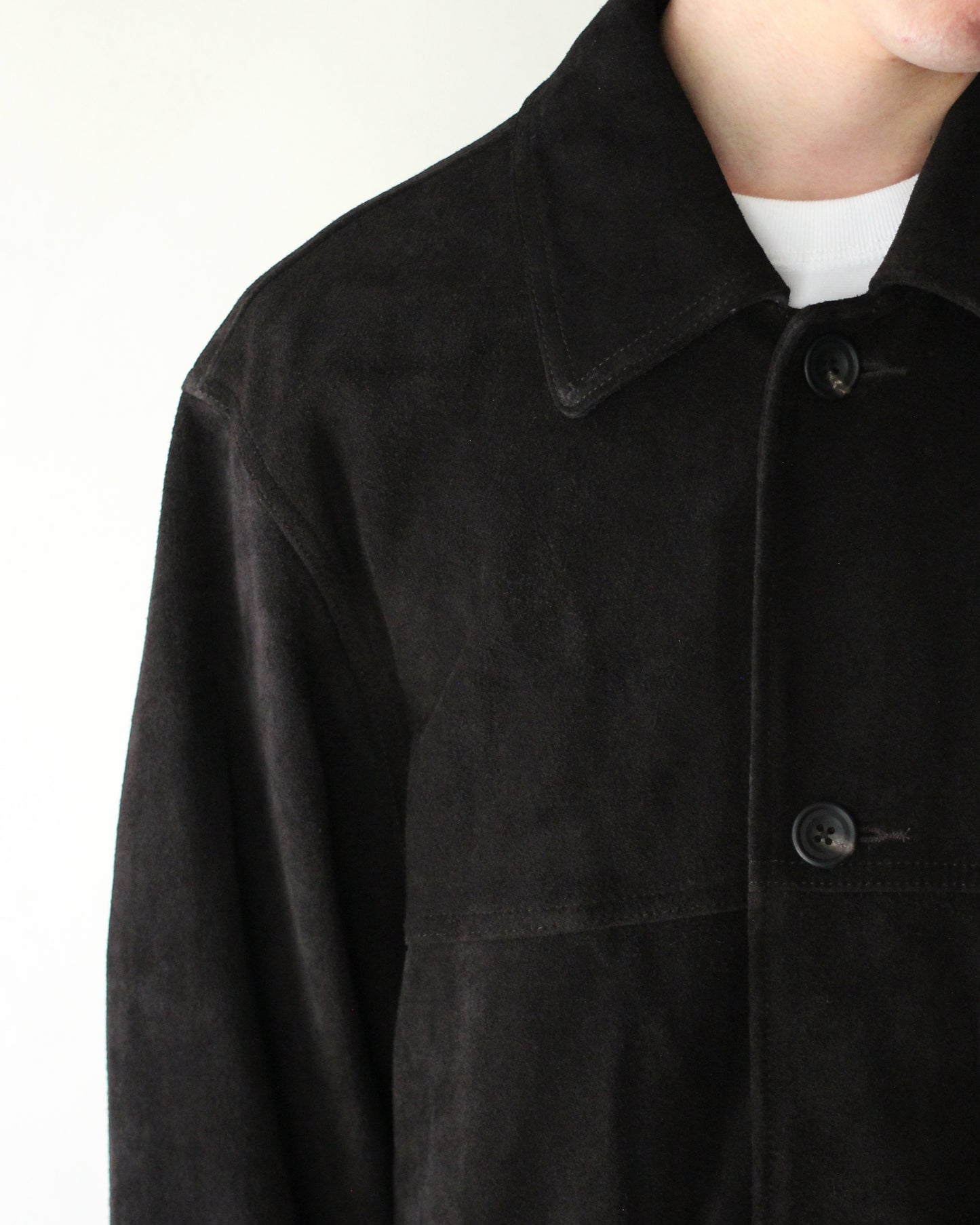 ssstein/COW SUEDE CAR JACKET" DARK BROWN"