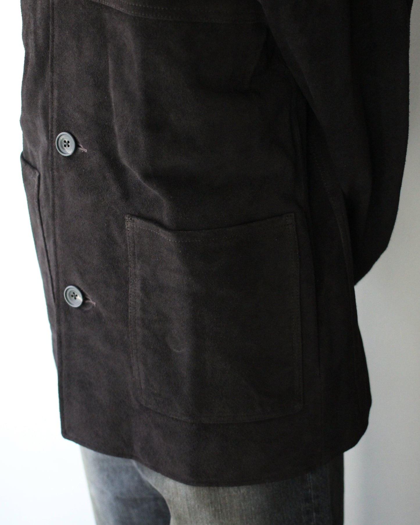 ssstein/COW SUEDE CAR JACKET" DARK BROWN"