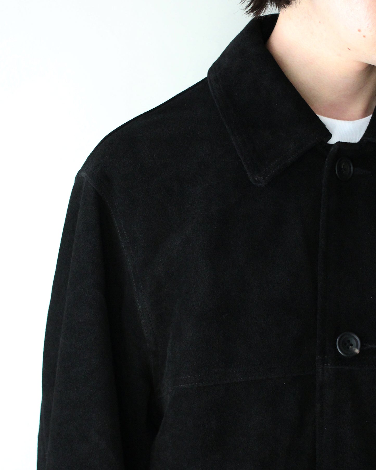 ssstein/COW SUEDE CAR JACKET" BLACK"