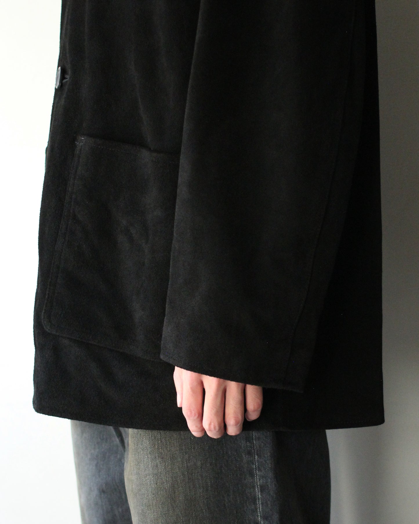 ssstein/COW SUEDE CAR JACKET" BLACK"
