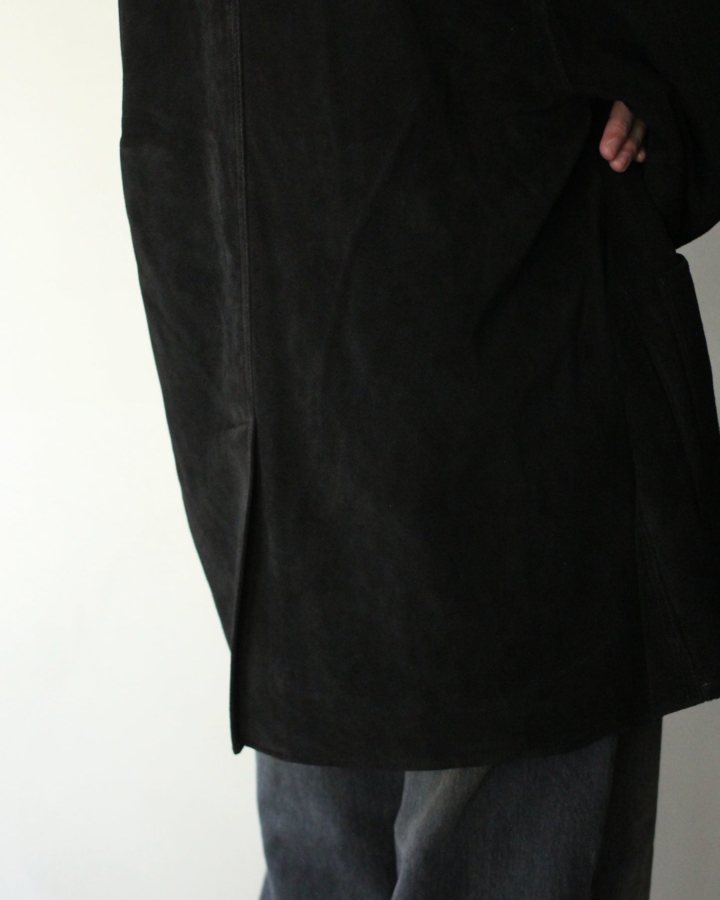 ssstein/COW SUEDE CAR JACKET" BLACK"