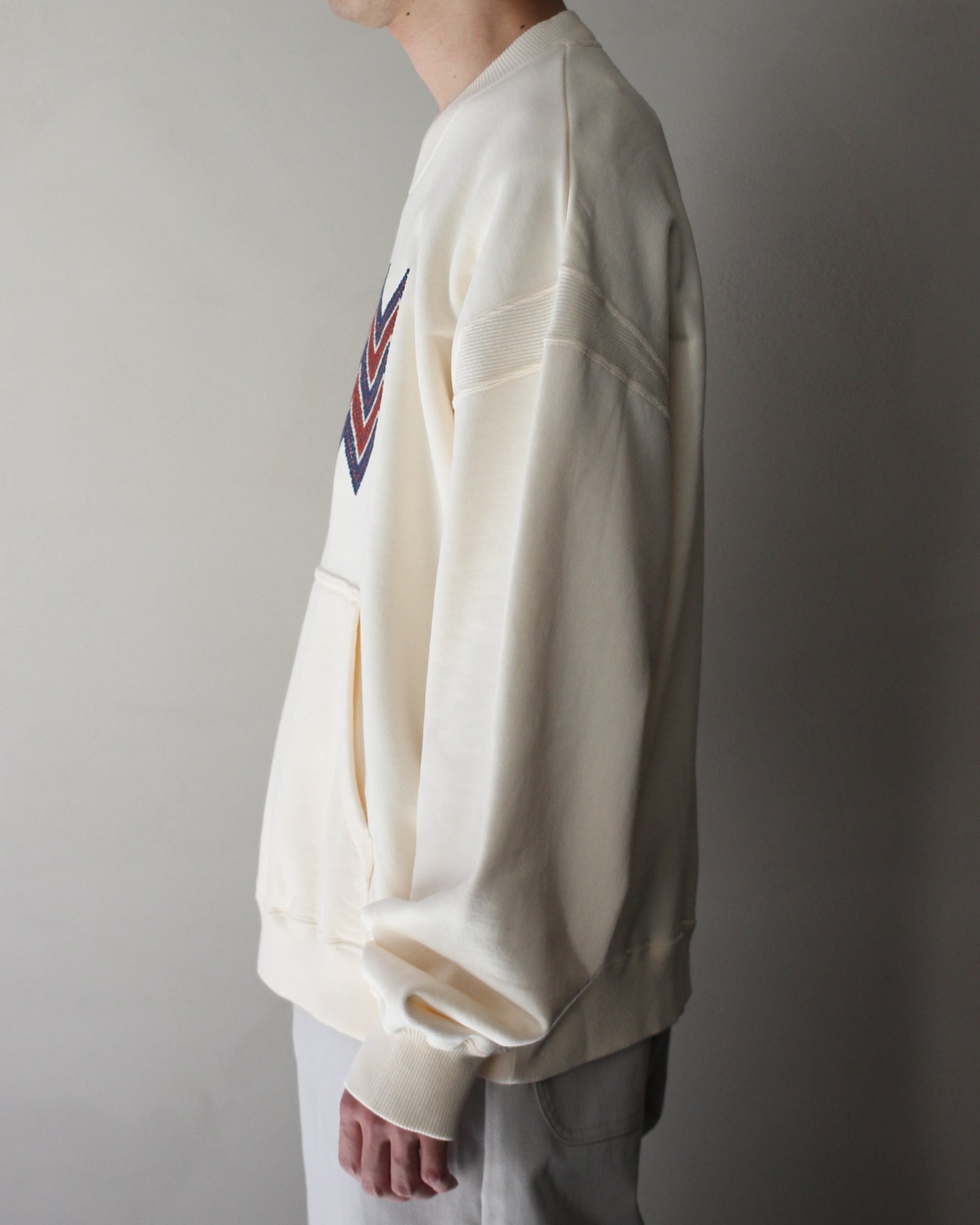MATSUFUJI/BEADS EMBROIDERY SWEAT SHIRT "OFF"