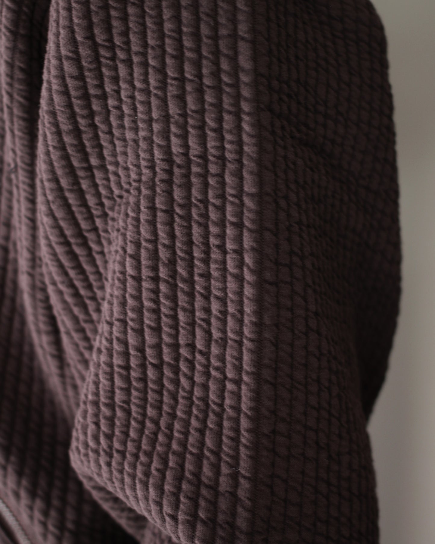 MATSUFUJI/STRIPE JACQUARD STAND COLLAR JACKET "BROWN"