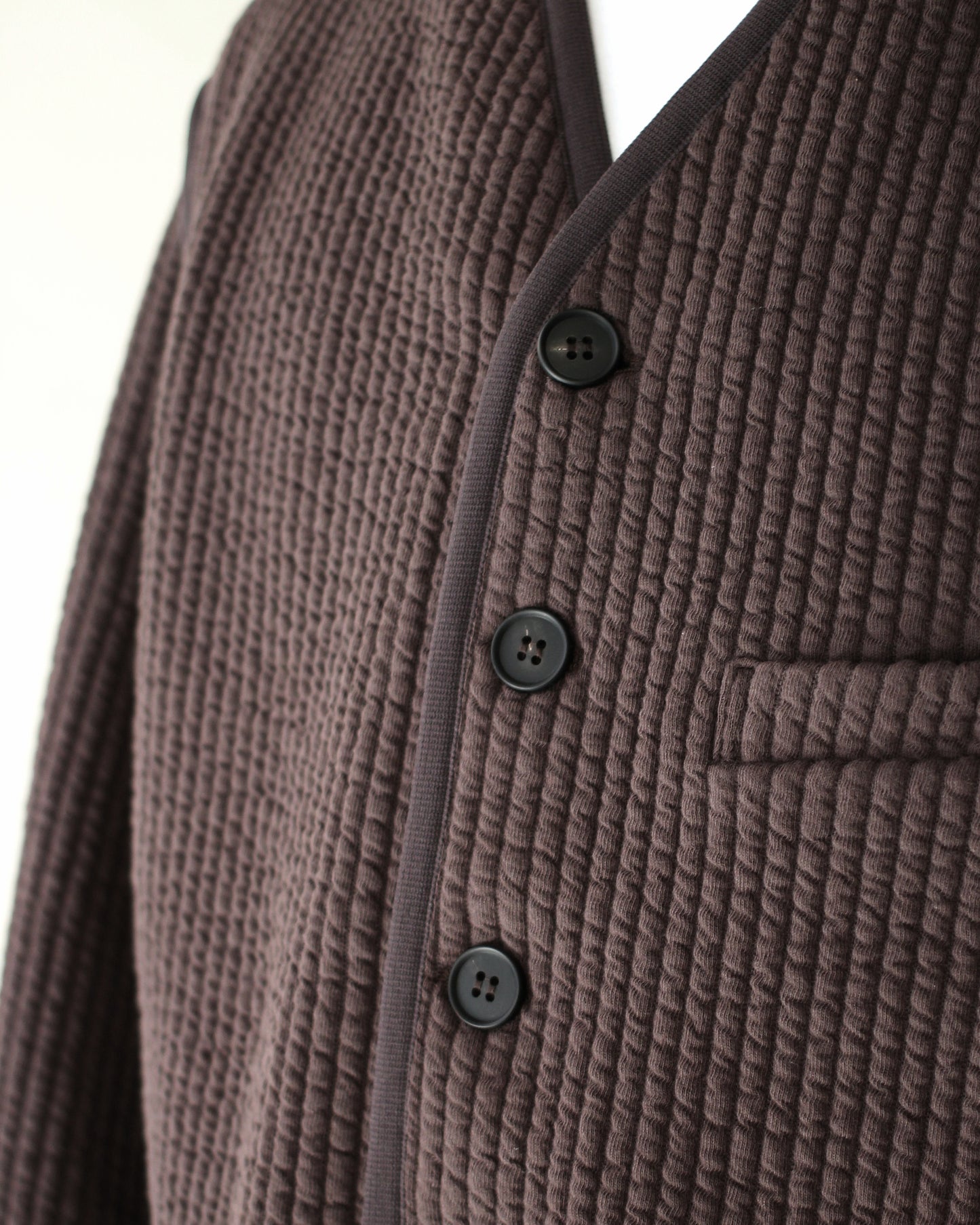 MATSUFUJI/STRIPE JACQUARD OVER JACKET "BROWN"