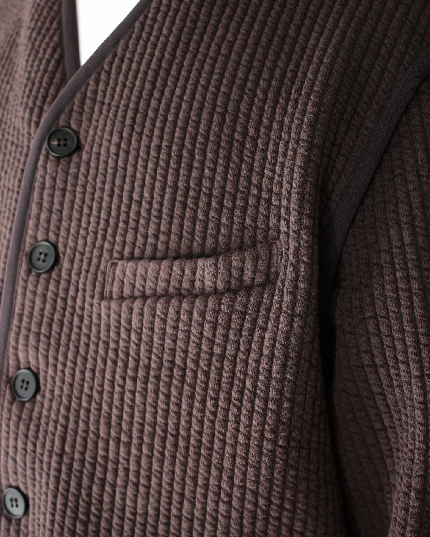 MATSUFUJI/STRIPE JACQUARD OVER JACKET "BROWN"