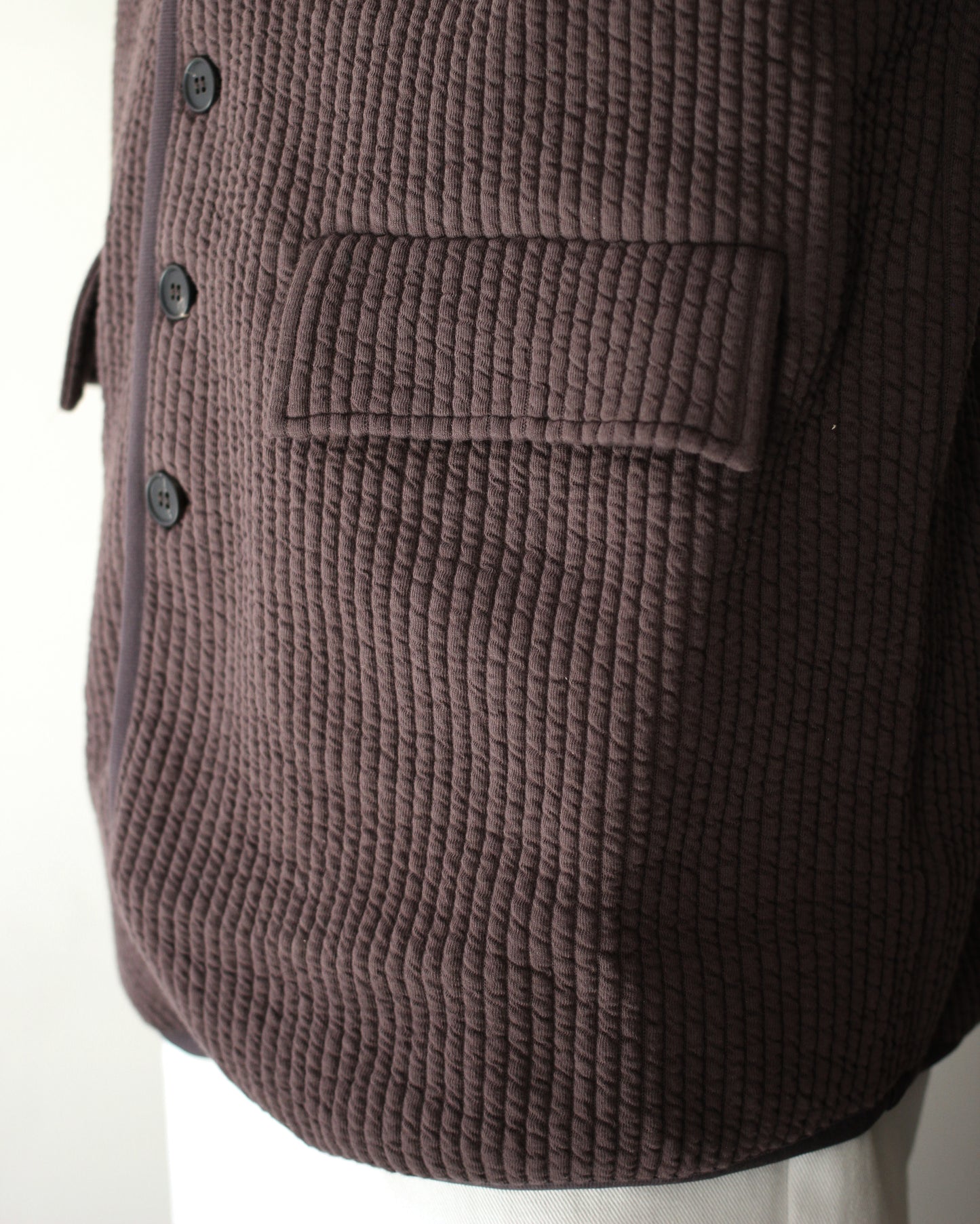 MATSUFUJI/STRIPE JACQUARD OVER JACKET "BROWN"