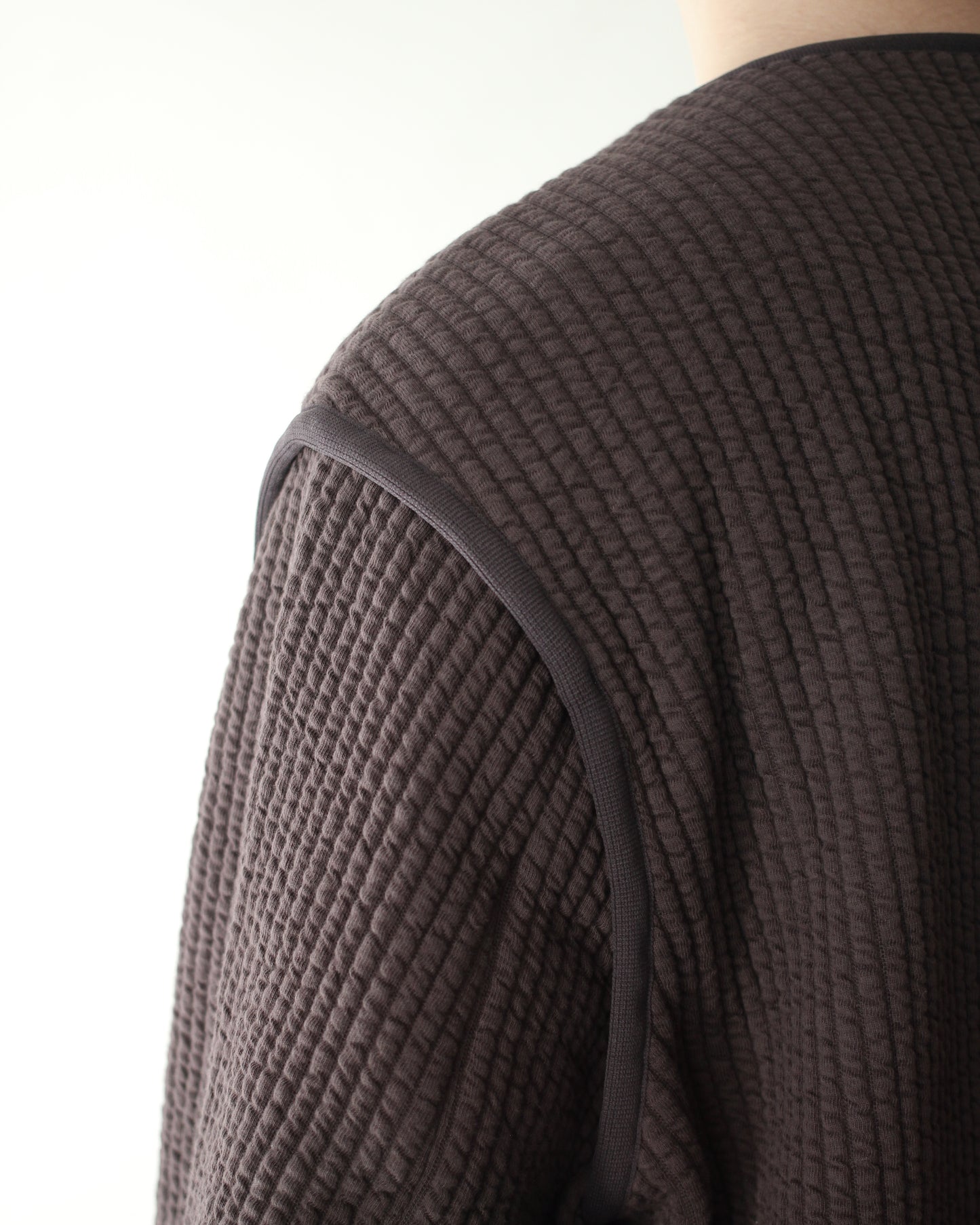 MATSUFUJI/STRIPE JACQUARD OVER JACKET "BROWN"