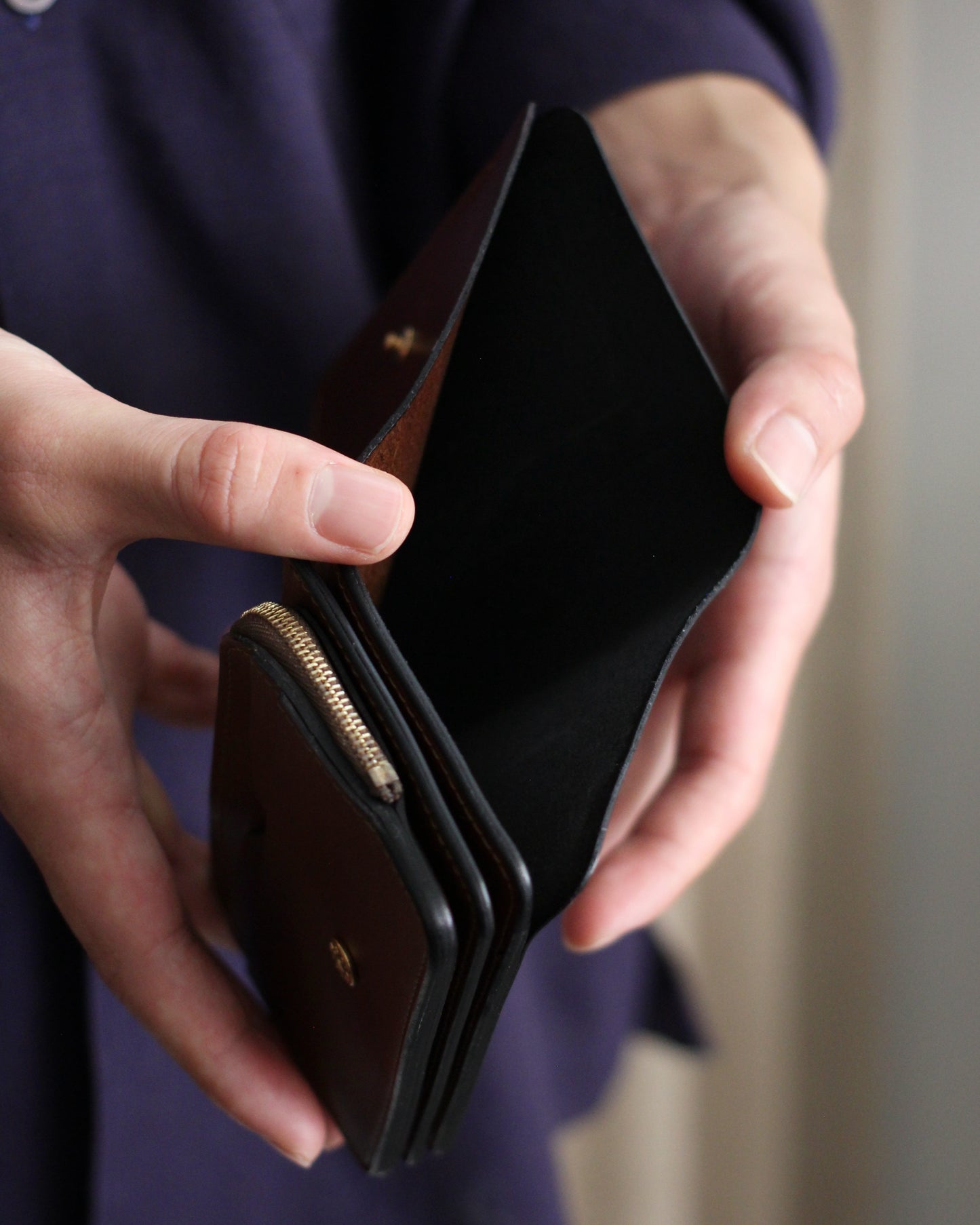 forme/Short wallet ILCEA×DOUBLE "Black×Brown"