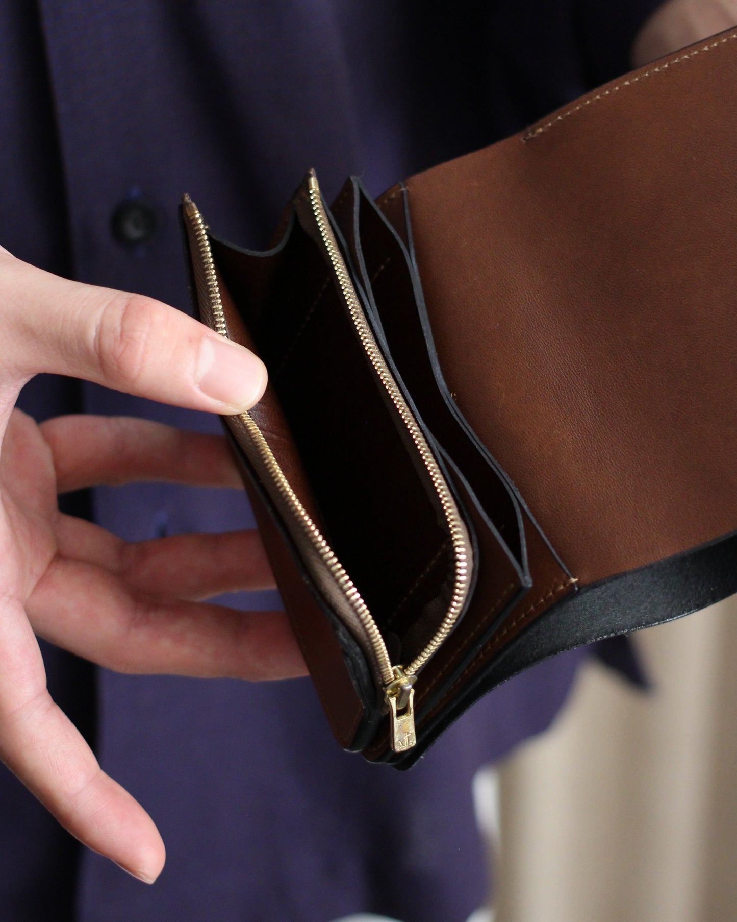 forme/Short wallet ILCEA×DOUBLE "Black×Brown"