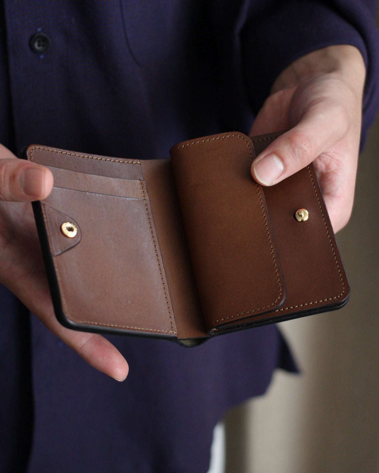 forme/Post wallet Cordovan×DOUBLE "Black×Brown"