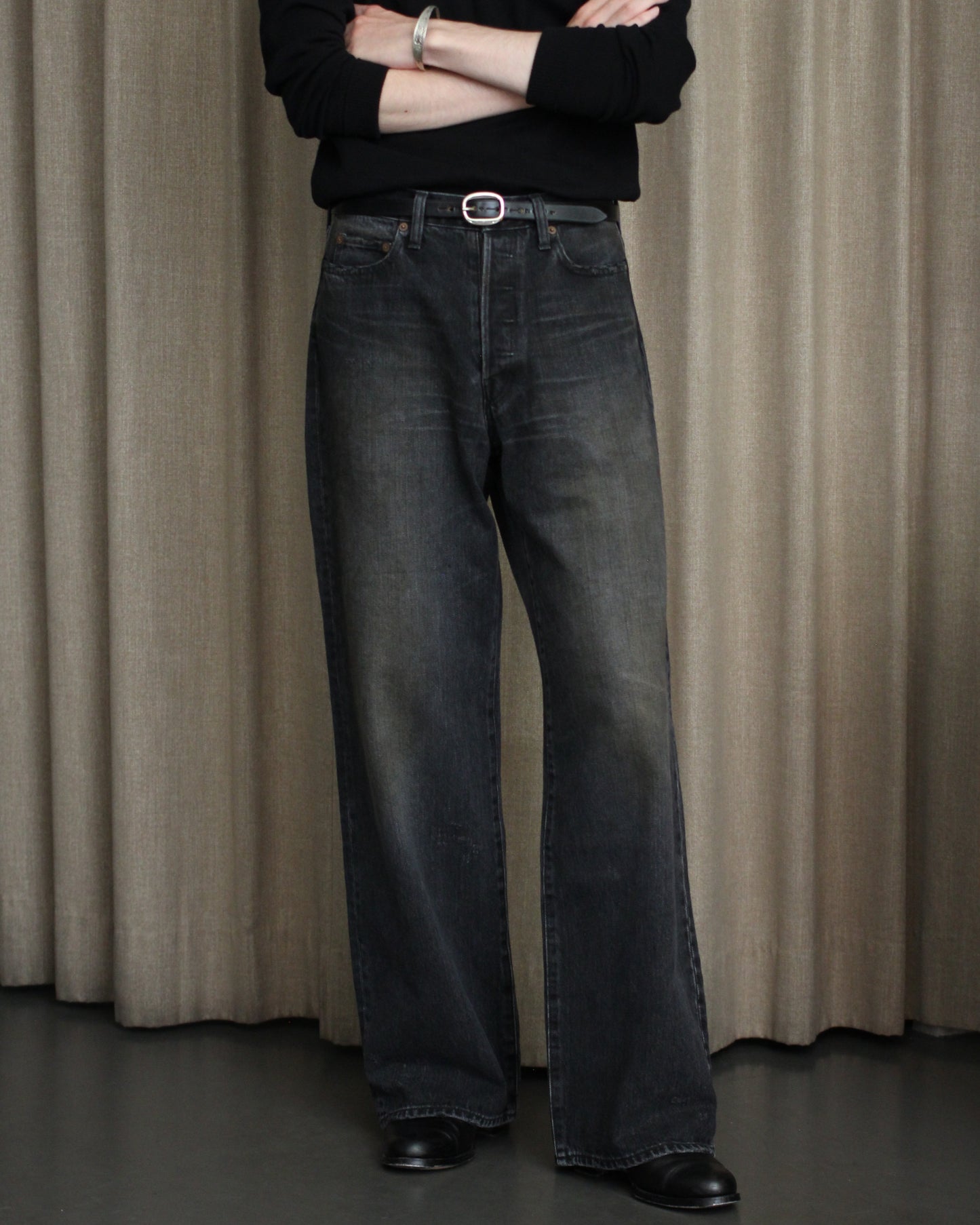 HERALDIC BELTS / 3/4inch SWAGE "BLACK×BURGUNDY THREAD"