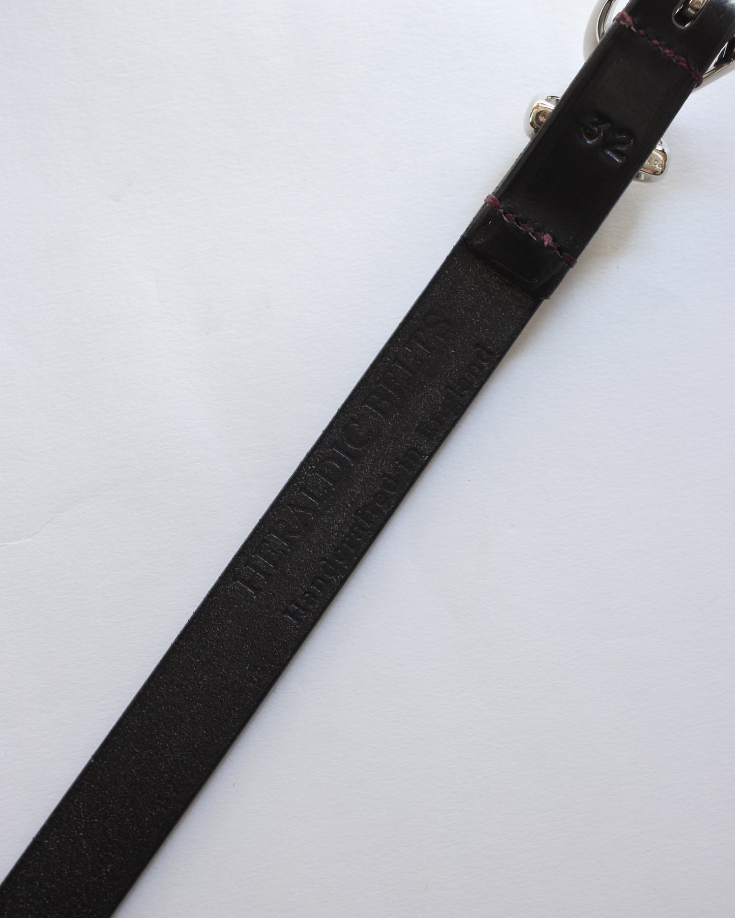 HERALDIC BELTS / 3/4inch IMITATION STIRRUP "BLACK×BURGUNDY THREAD"
