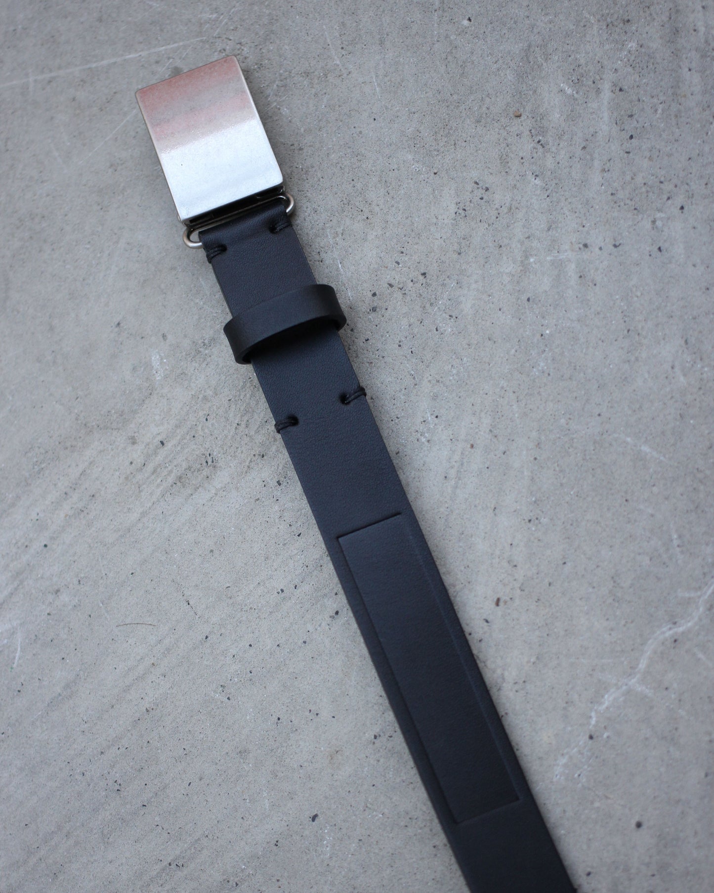 stein / LEATHER BELT (PLAIN BUCKLE) "BLACK"