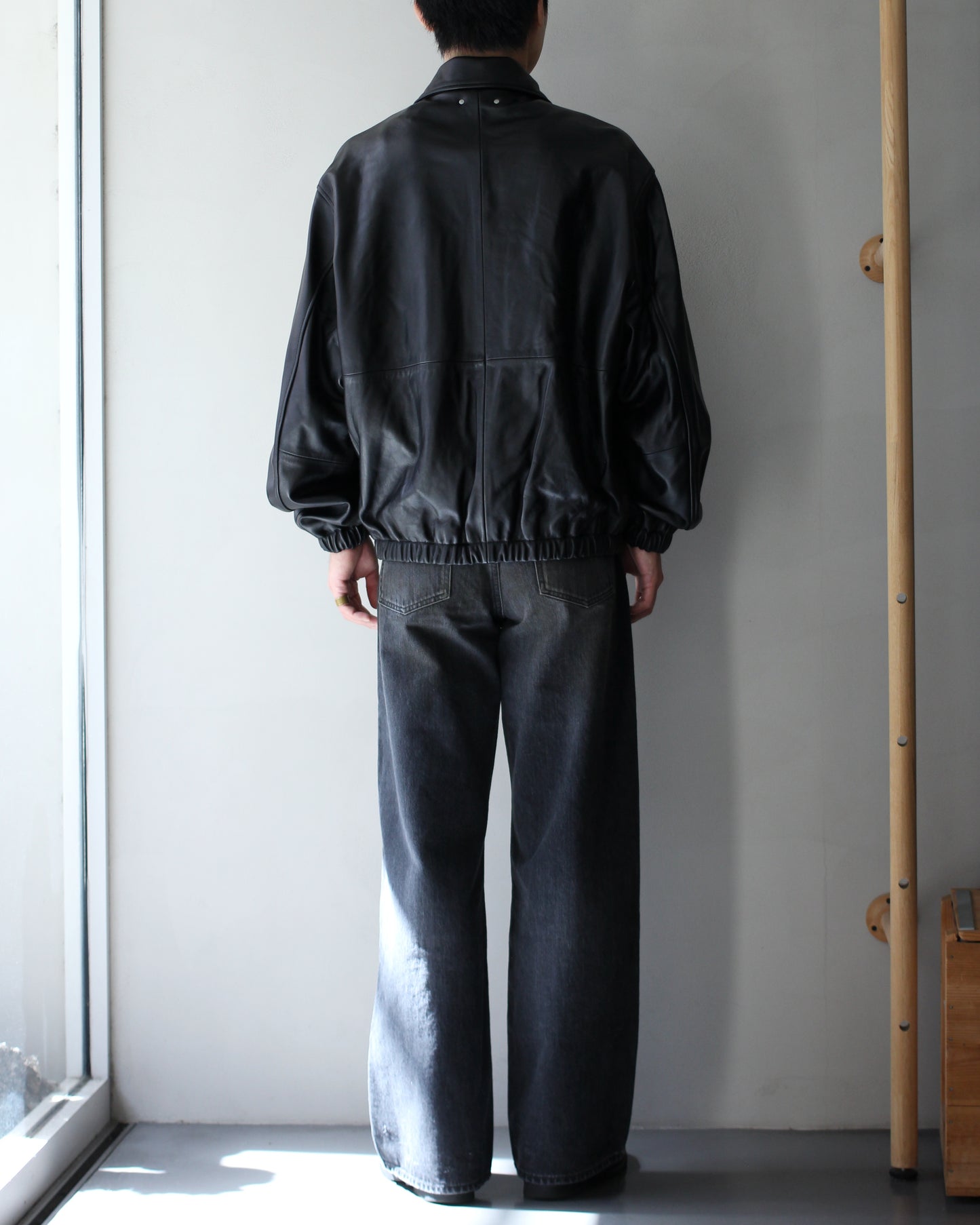 ssstein/SHEEP LEATHER FLIGHT JACKET "BLACK"