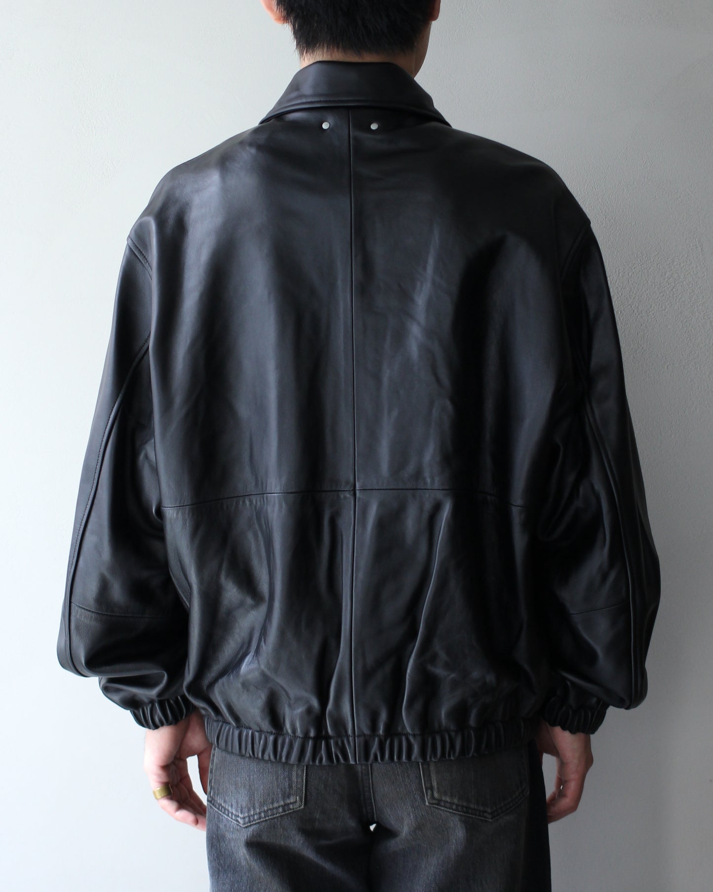 ssstein/SHEEP LEATHER FLIGHT JACKET "BLACK"