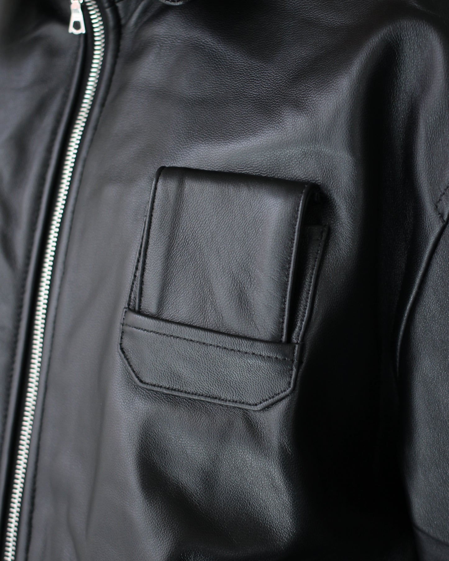 ssstein/SHEEP LEATHER FLIGHT JACKET "BLACK"