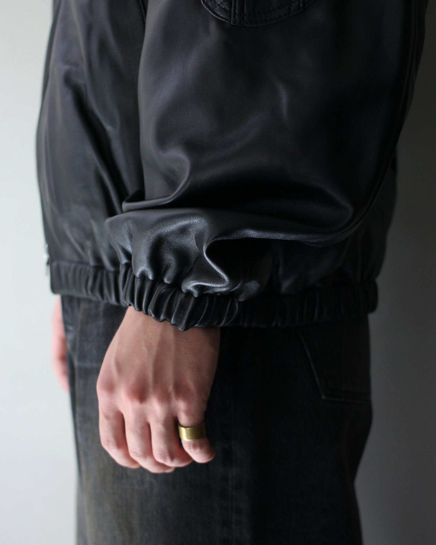 ssstein/SHEEP LEATHER FLIGHT JACKET "BLACK"