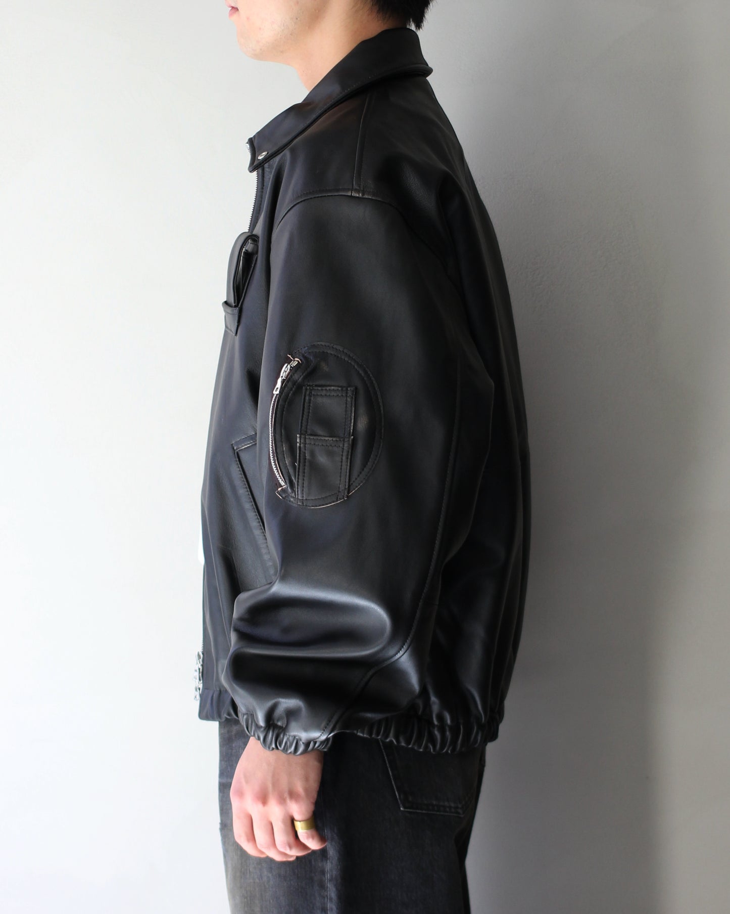 ssstein/SHEEP LEATHER FLIGHT JACKET "DARK BROWN"