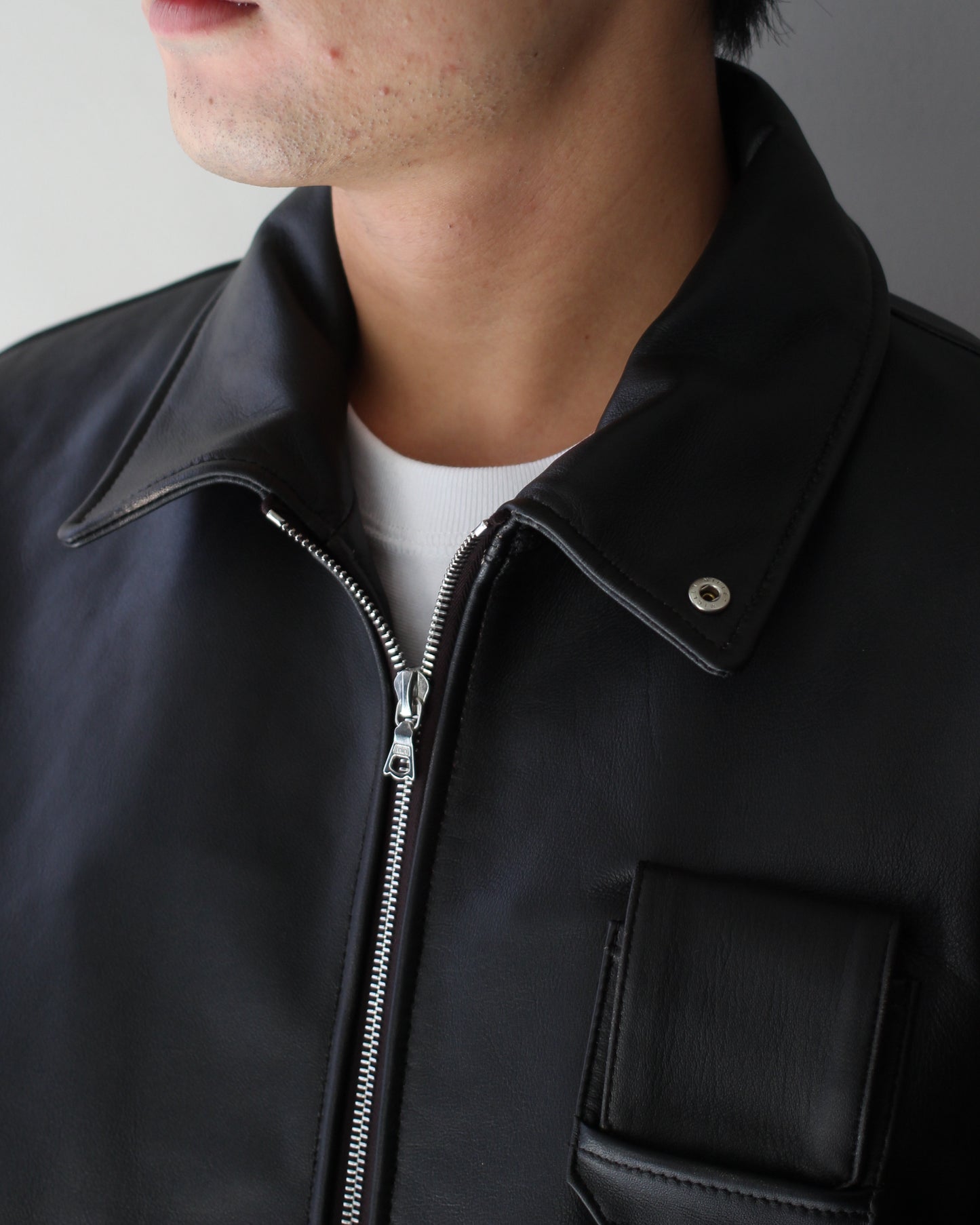 ssstein/SHEEP LEATHER FLIGHT JACKET "DARK BROWN"