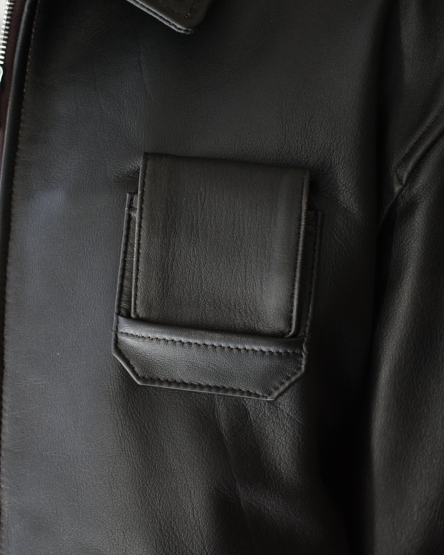 ssstein/SHEEP LEATHER FLIGHT JACKET "DARK BROWN"