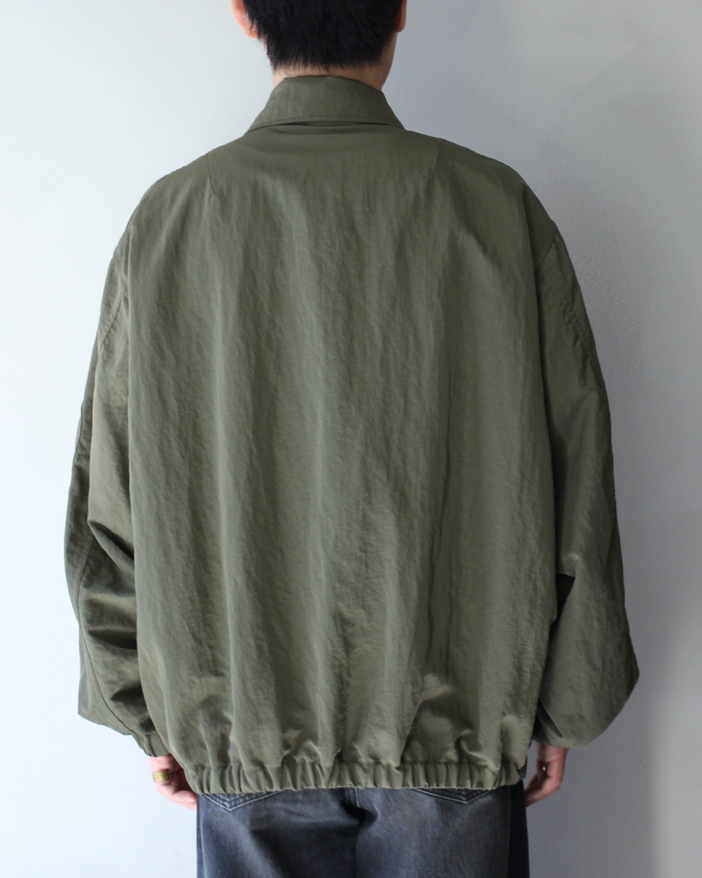 ssstein/BIO WASHED NYLON OVERSIZED FIGHT JACKET "MILITARY KHAKI"
