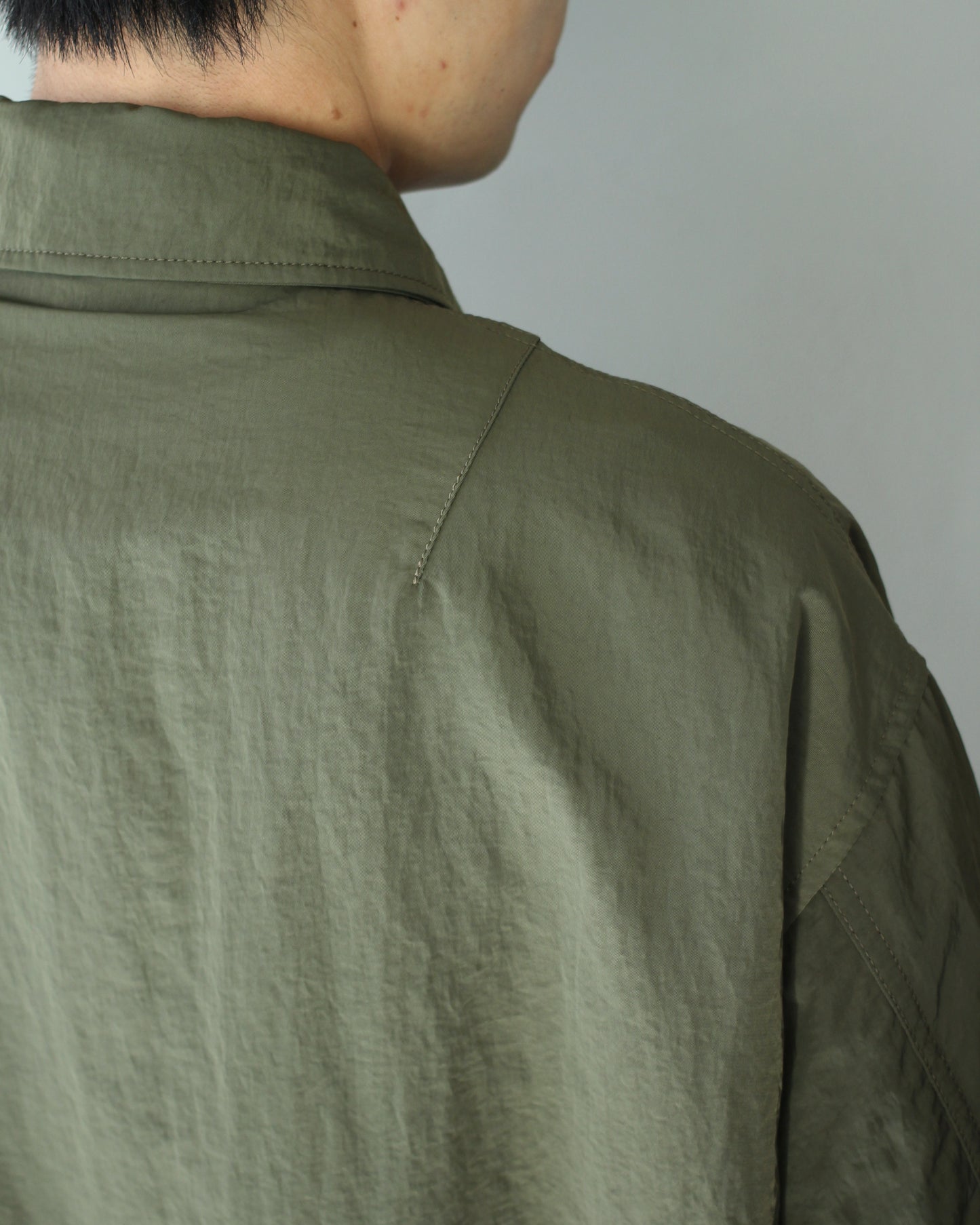 ssstein/BIO WASHED NYLON OVERSIZED FIGHT JACKET "MILITARY KHAKI"
