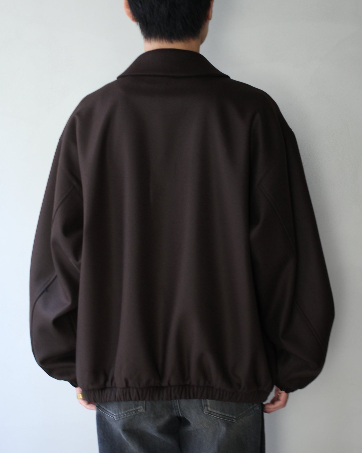 ssstein/MELTON OVERSIZED ZIP JACKET "GREY BROWN"