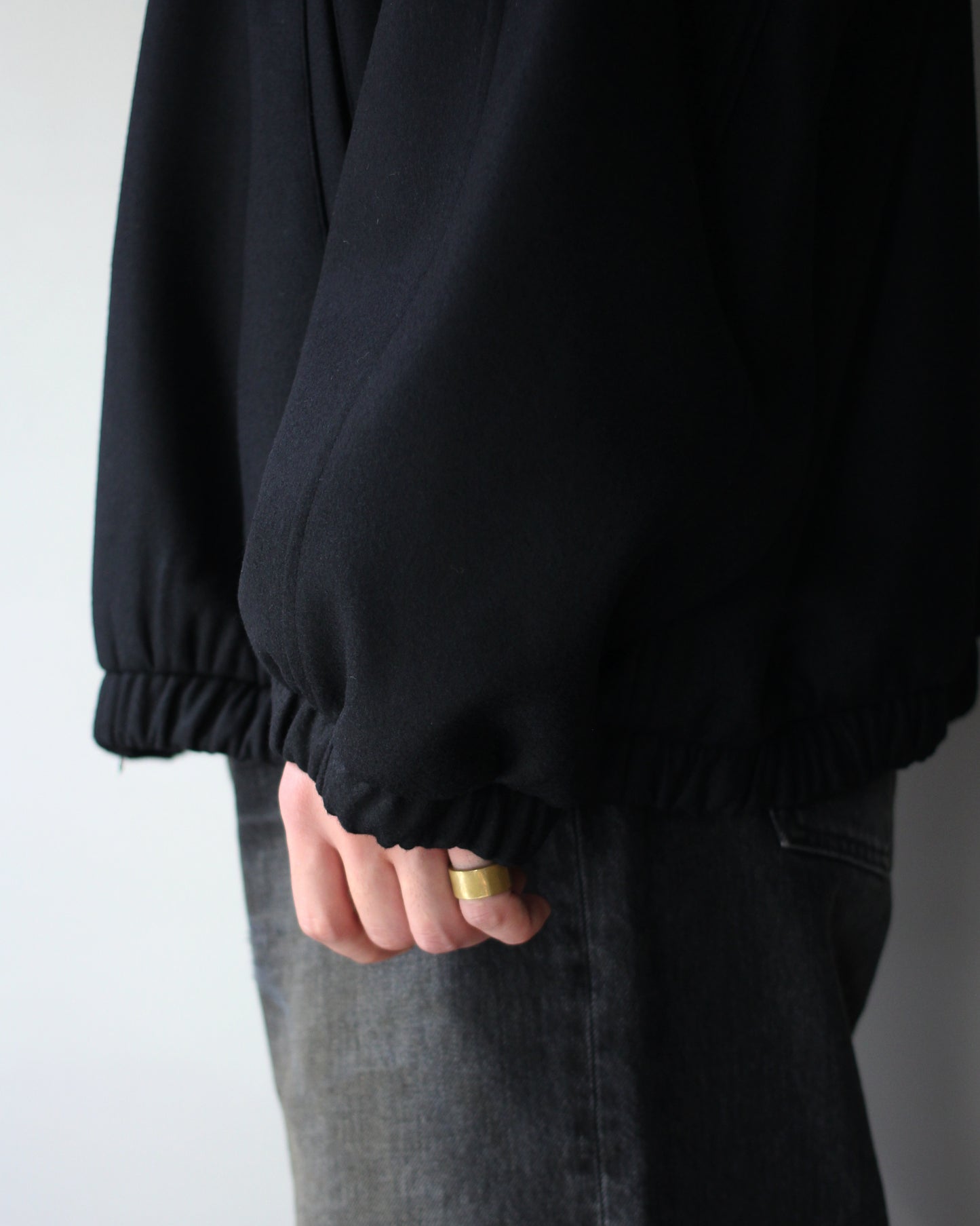 ssstein/MELTON OVERSIZED ZIP JACKET "BLACK"