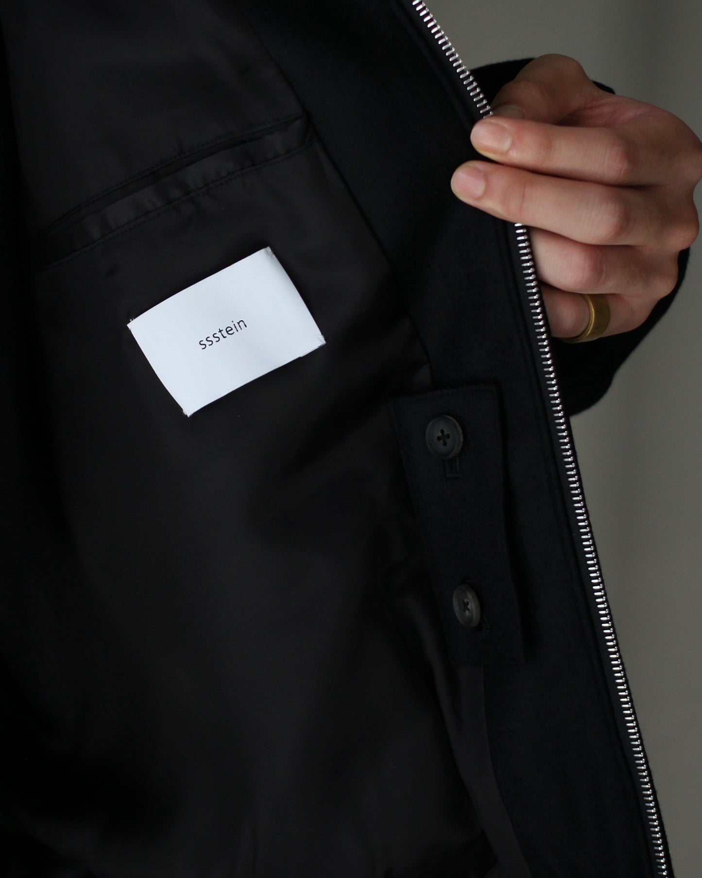 ssstein/MELTON OVERSIZED ZIP JACKET "BLACK"