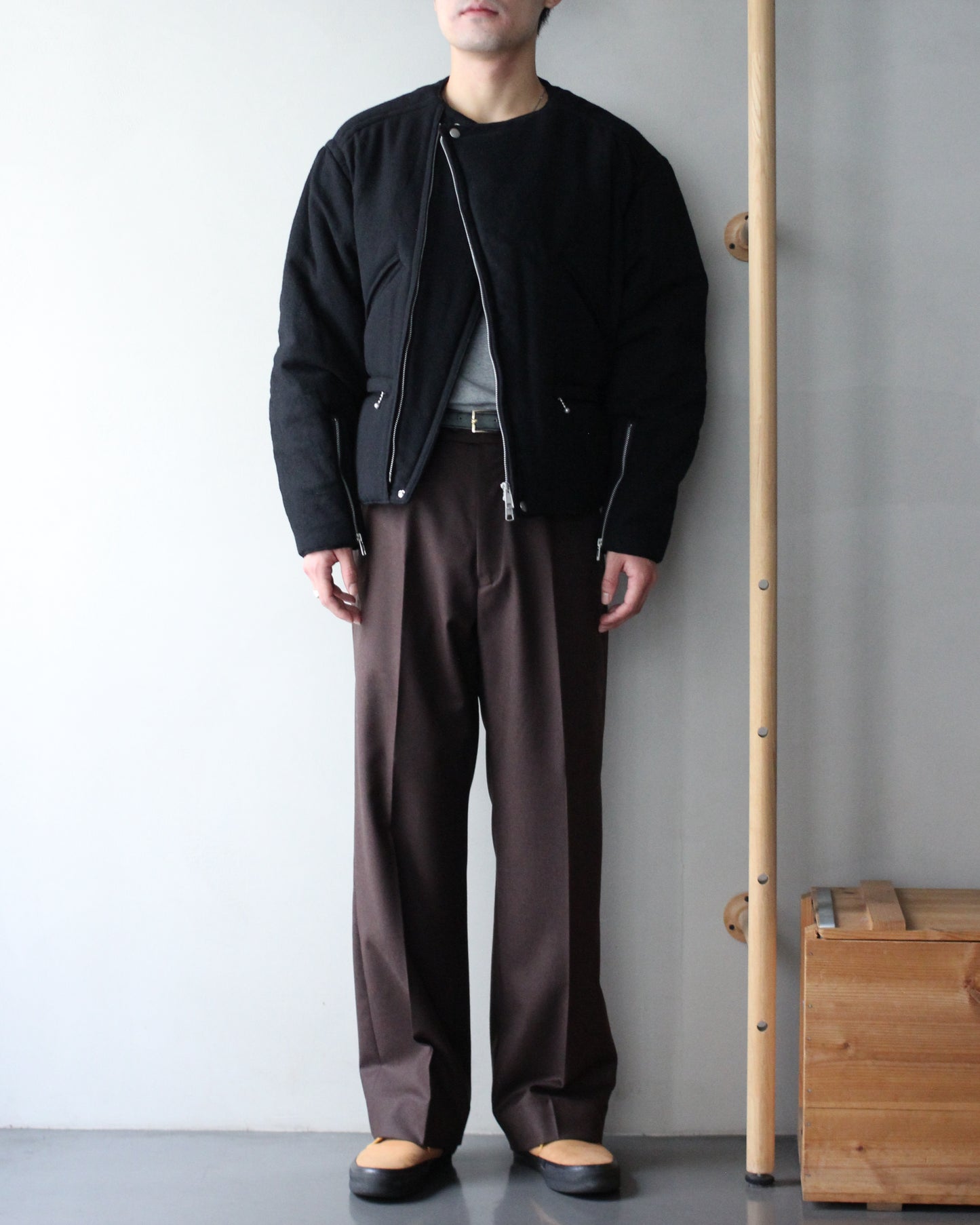MATSUFUJI/Milling Wool Padding Jacket "BLACK"