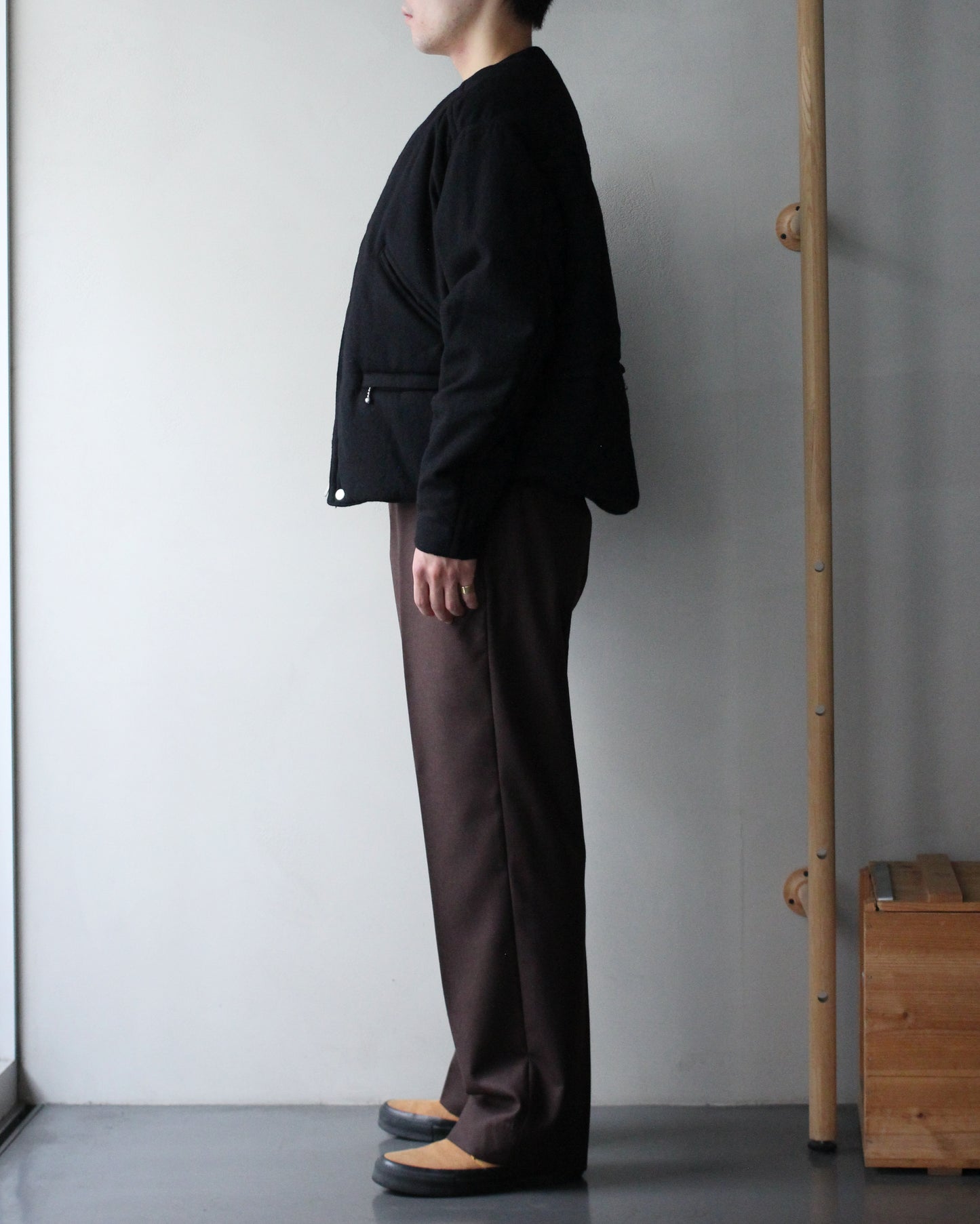 MATSUFUJI/Milling Wool Padding Jacket "BLACK"