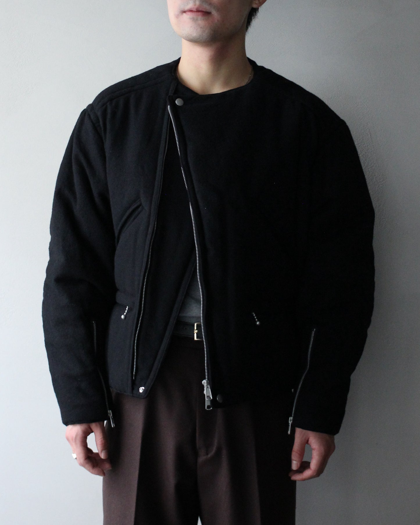 MATSUFUJI/Milling Wool Padding Jacket "BLACK"