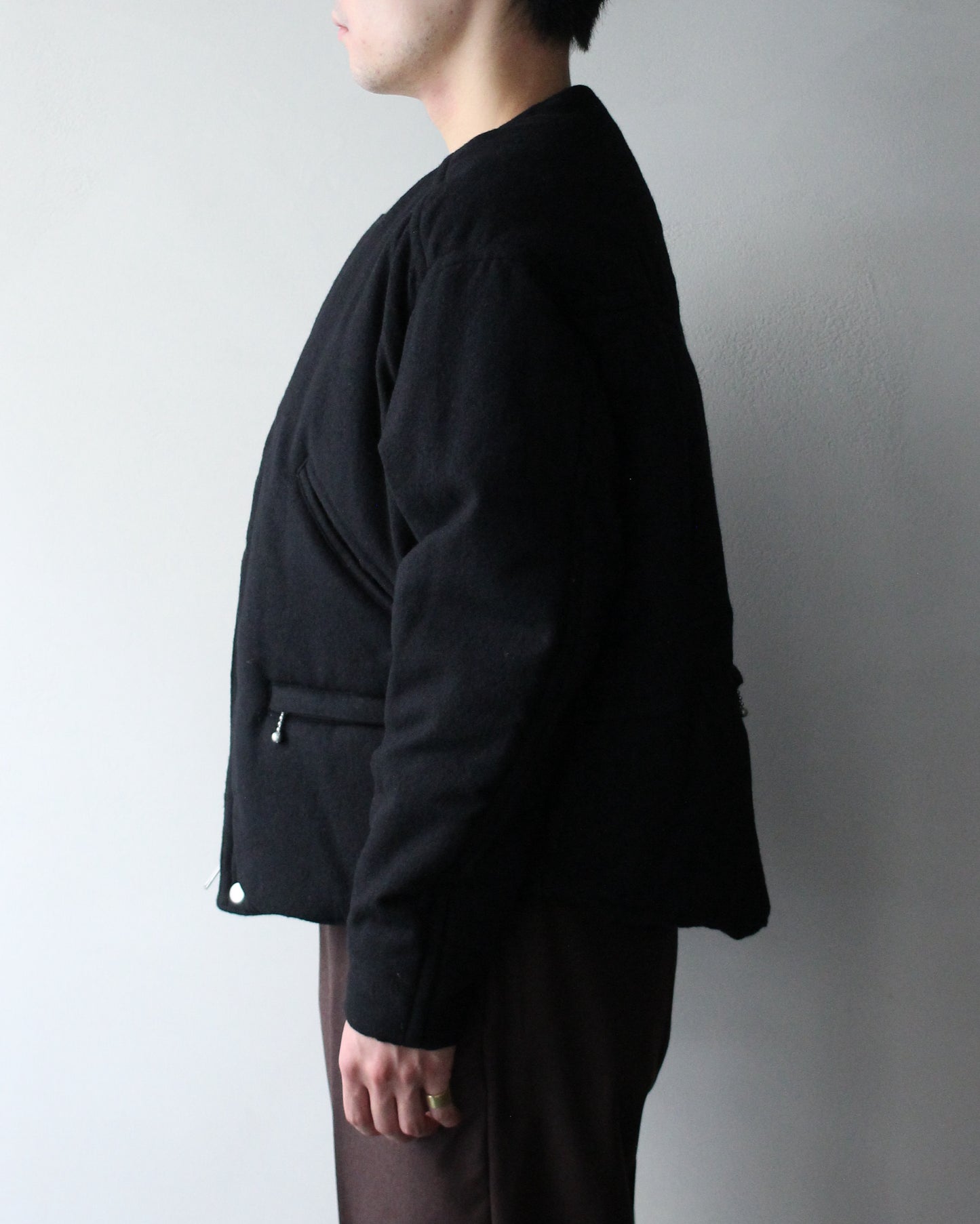 MATSUFUJI/Milling Wool Padding Jacket "BLACK"