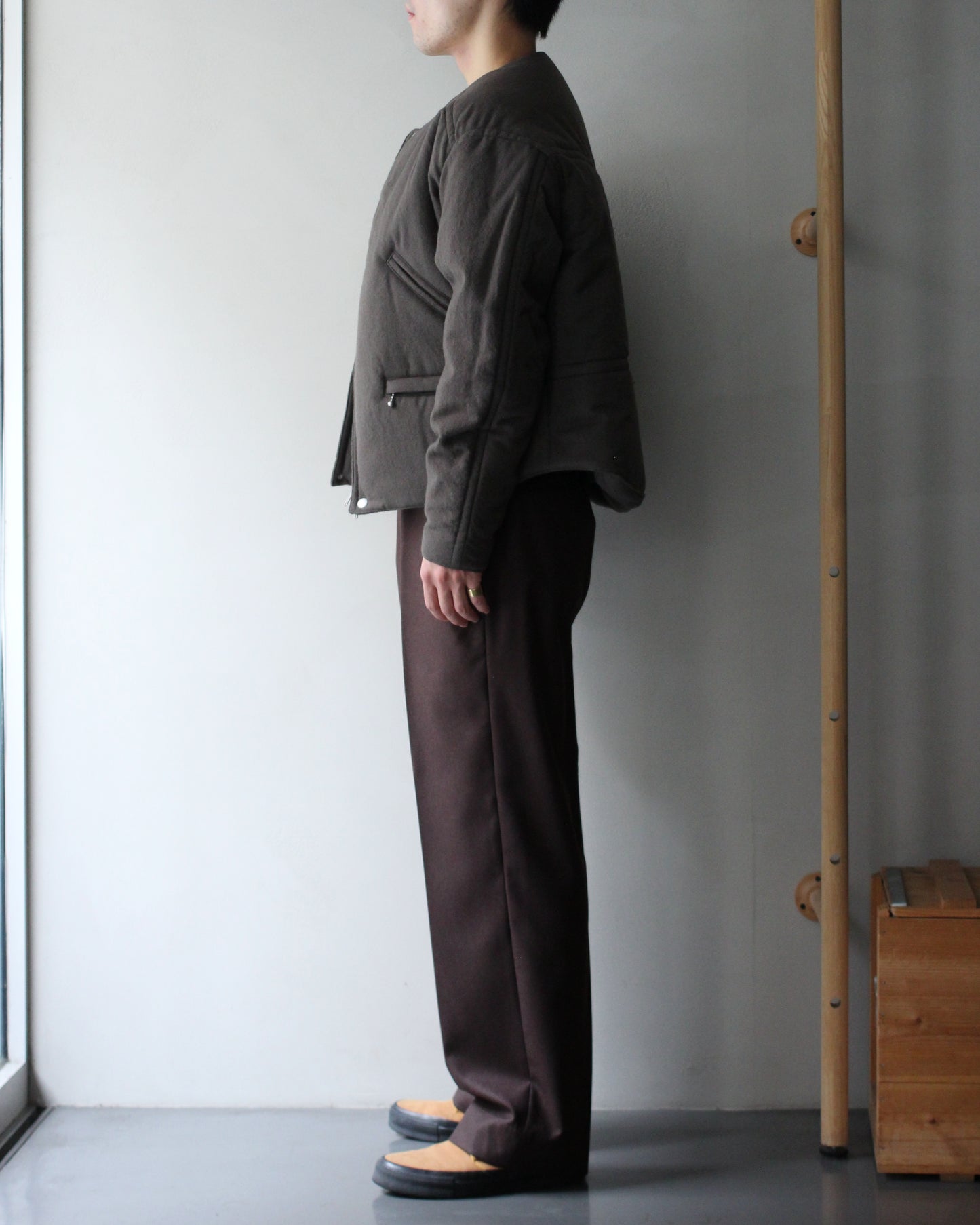 MATSUFUJI/Milling Wool Padding Jacket "TAUPE"