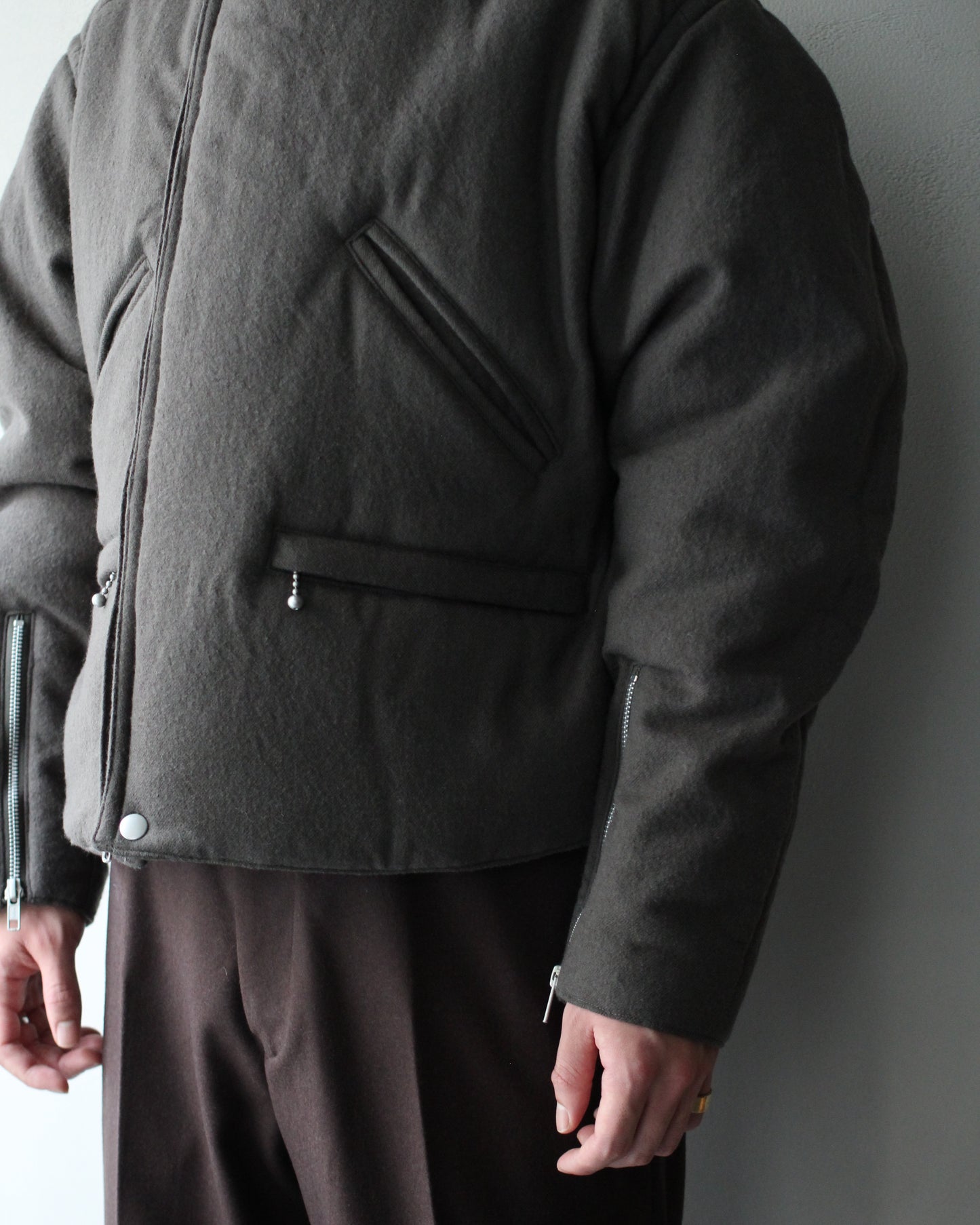 MATSUFUJI/Milling Wool Padding Jacket "TAUPE"