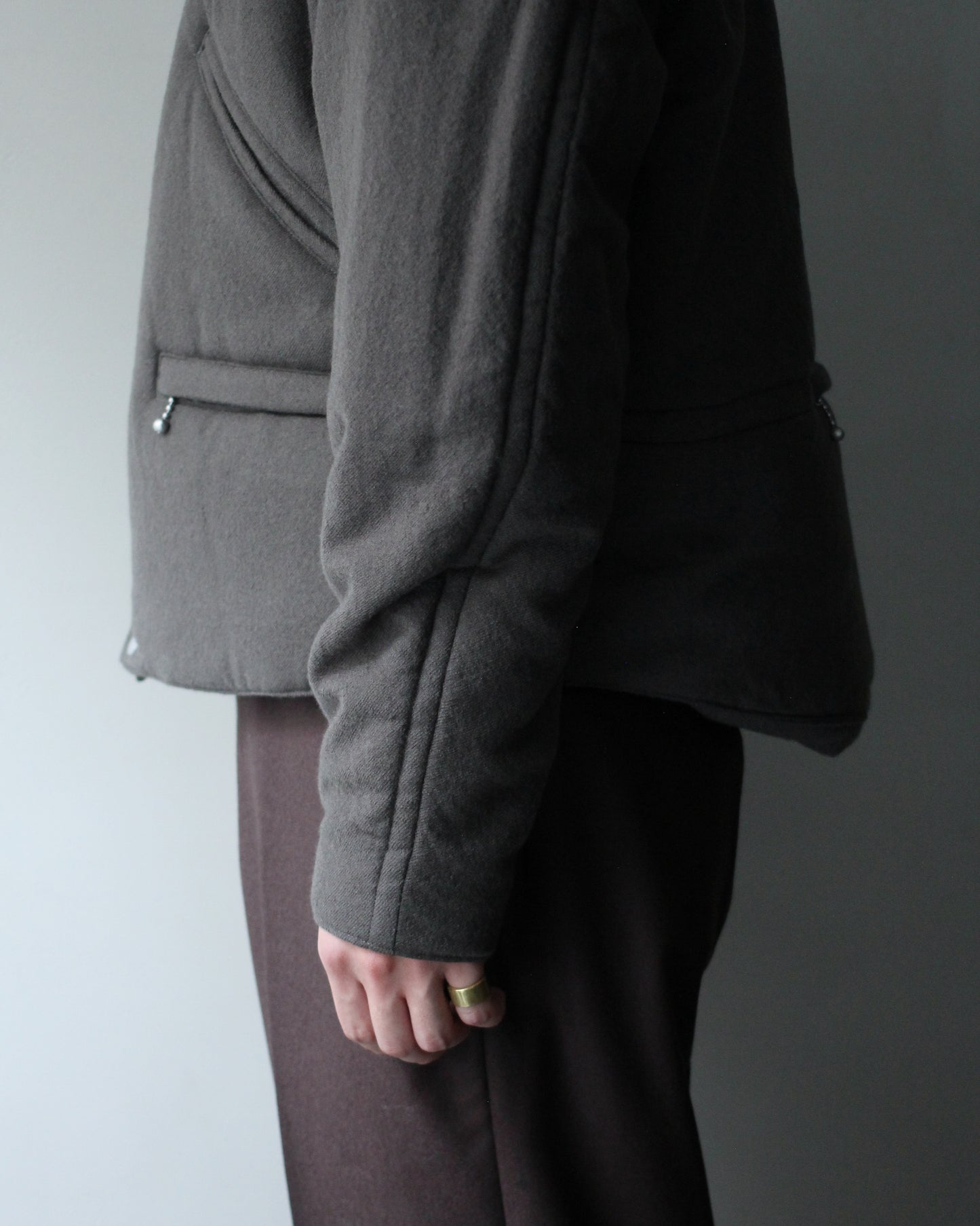 MATSUFUJI/Milling Wool Padding Jacket "TAUPE"