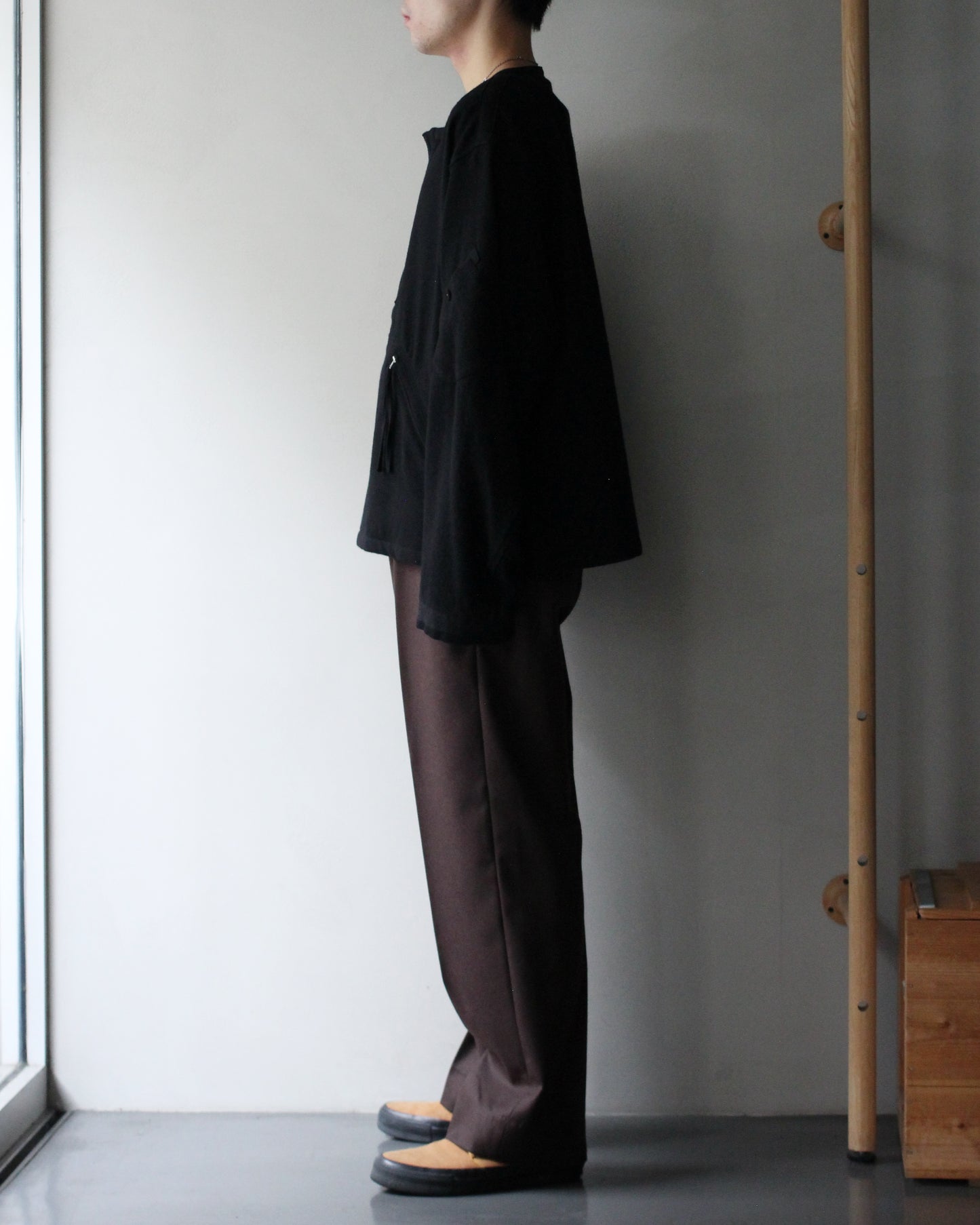 MATSUFUJI/Milling Wool Pullover Jacket "BLACK"