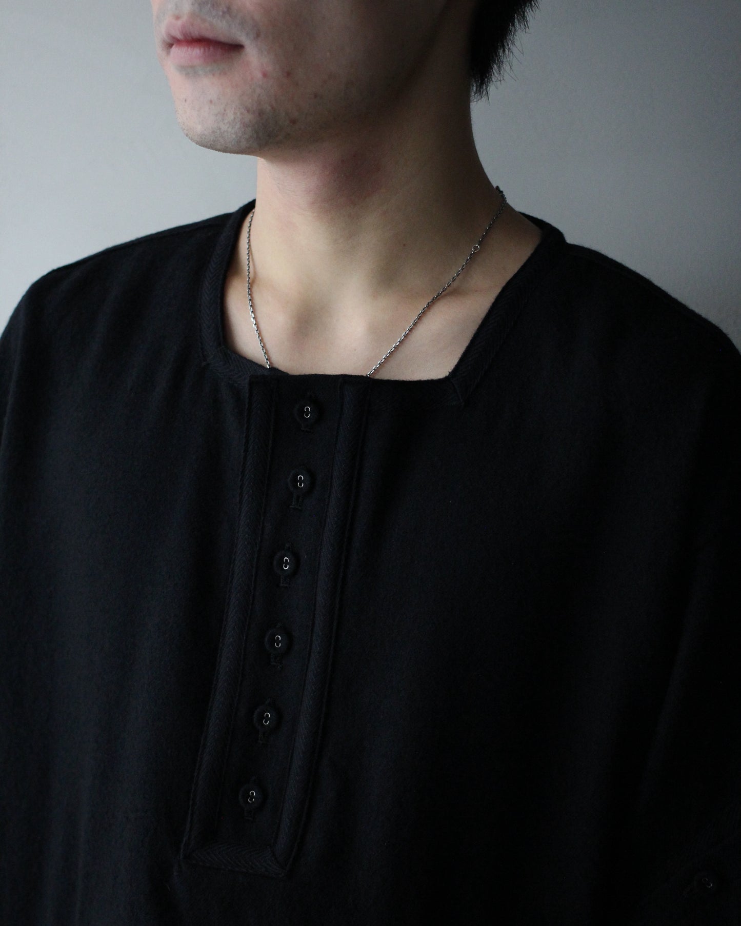 MATSUFUJI/Milling Wool Pullover Jacket "BLACK"
