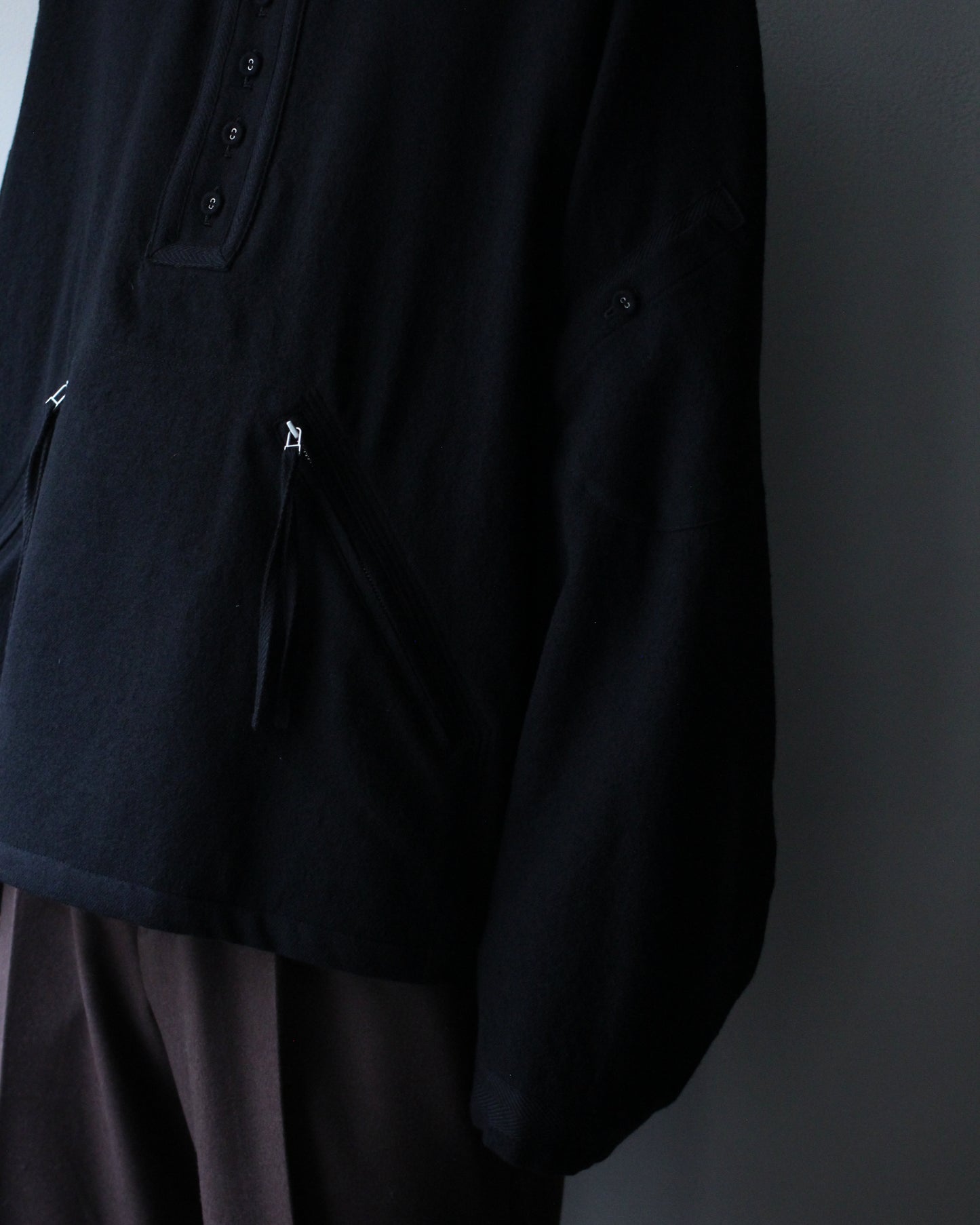 MATSUFUJI/Milling Wool Pullover Jacket "BLACK"