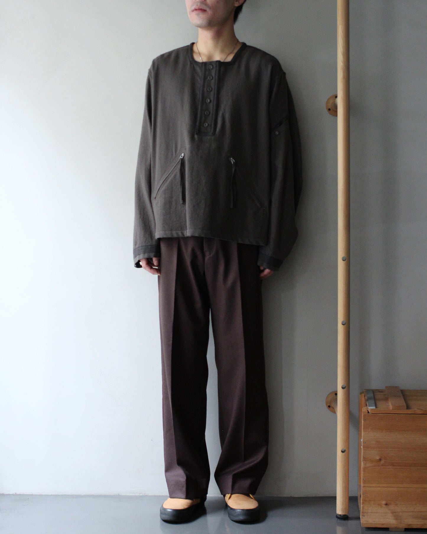 MATSUFUJI/Milling Wool Pullover Jacket "TAUPE"