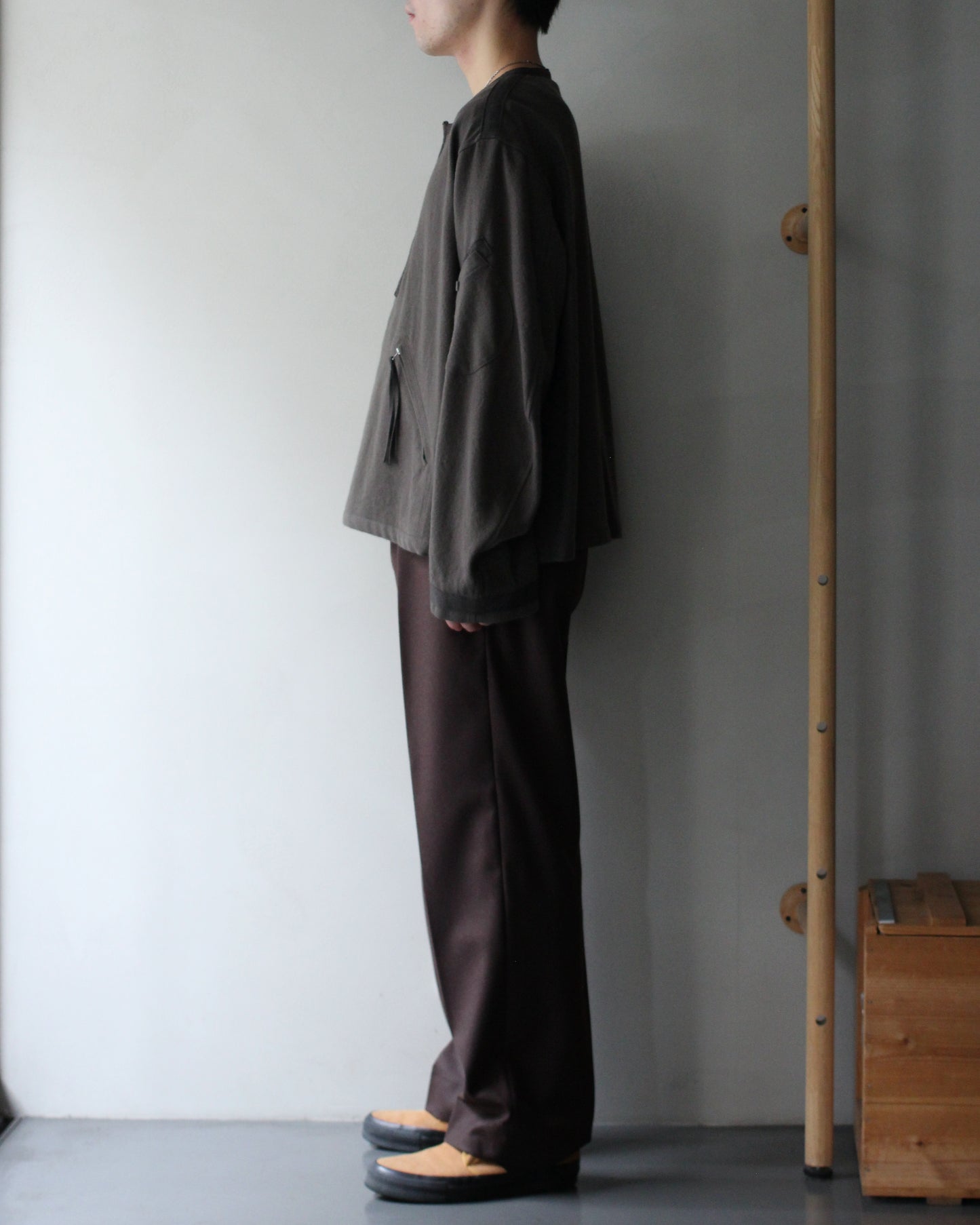 MATSUFUJI/Milling Wool Pullover Jacket "TAUPE"