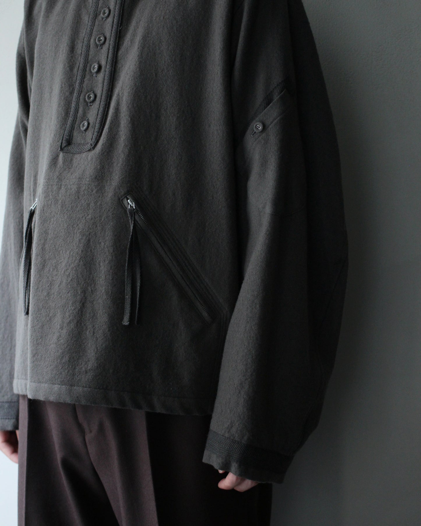 MATSUFUJI/Milling Wool Pullover Jacket "TAUPE"