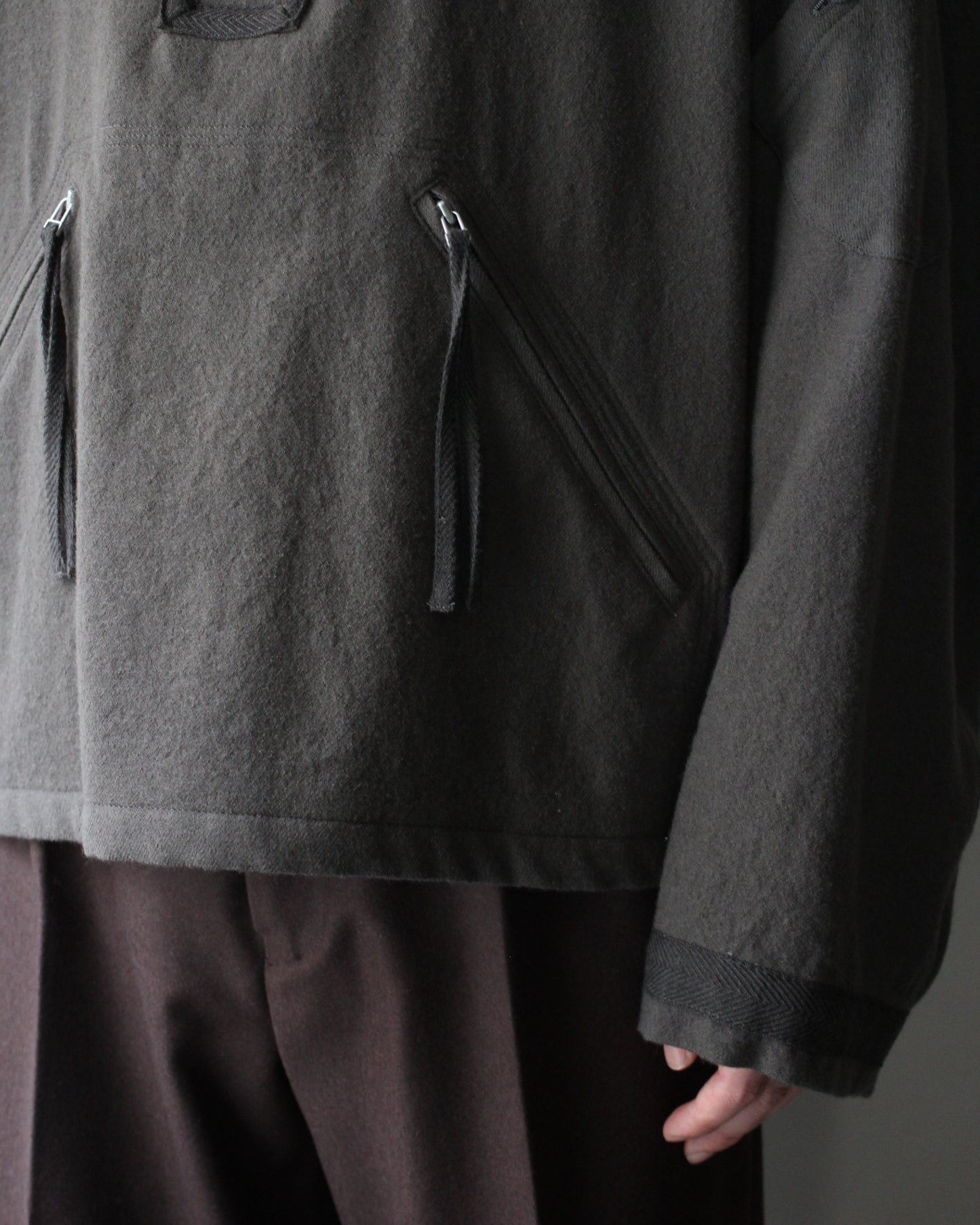 MATSUFUJI/Milling Wool Pullover Jacket "TAUPE"