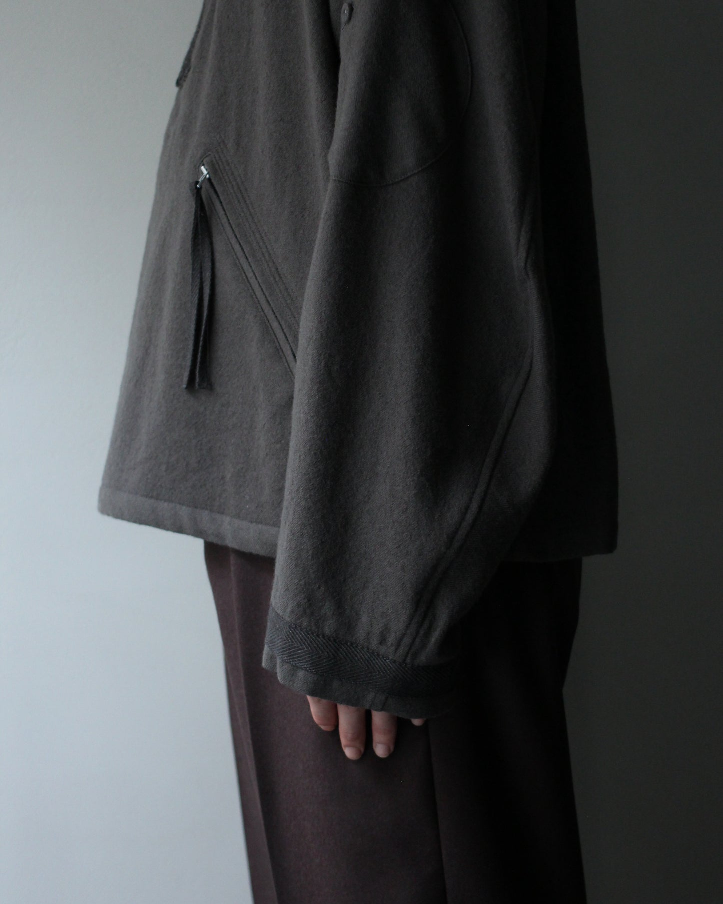 MATSUFUJI/Milling Wool Pullover Jacket "TAUPE"