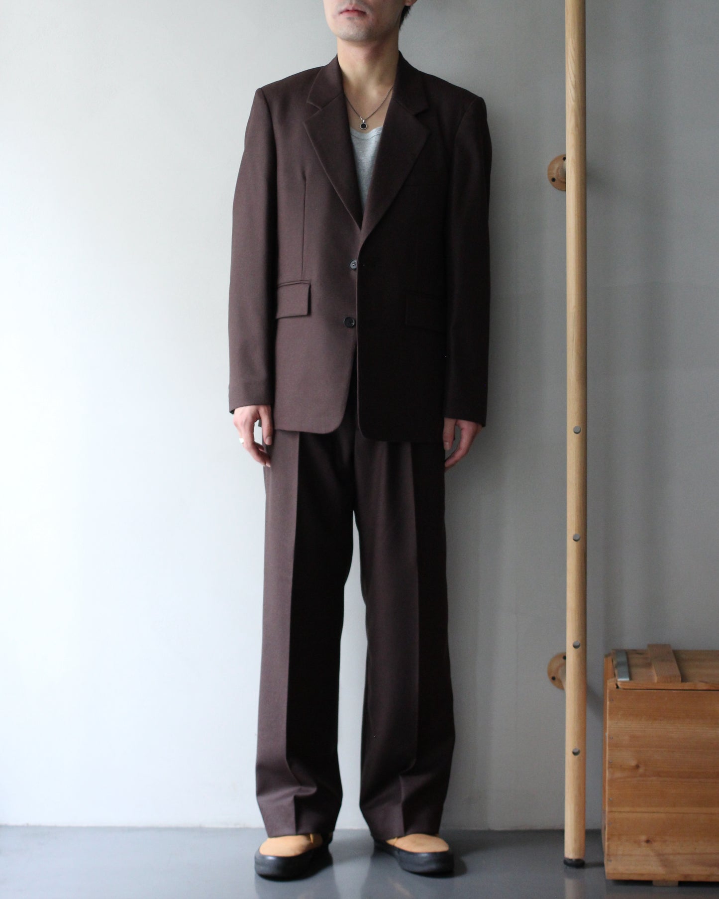 MATSUFUJI/Flannel Wool Tailored 2B Jacket "BROWN"
